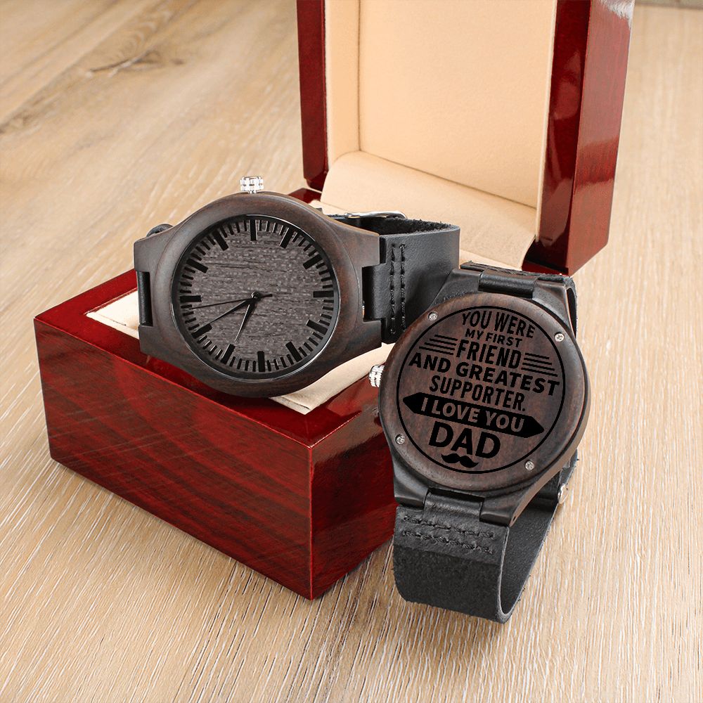 Personalized Engraved Wooden Watch for Men - Unique Birthday, Christmas & Father's Day Gifts for Dad - Perfect for Casual Wear, Office & Special Occasions