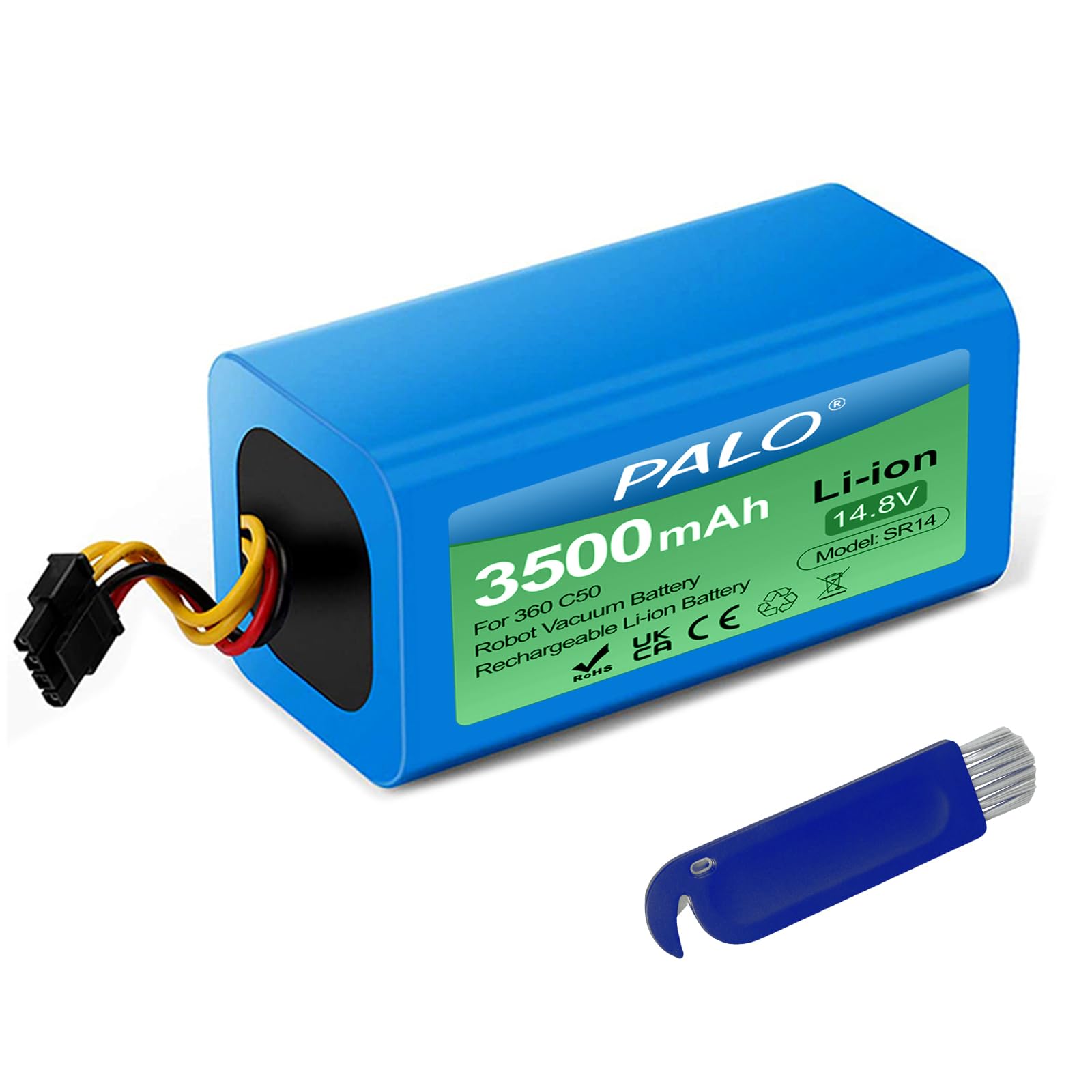 14.8V Replacement Lithium Battery for 360 C50, AIRROBO P10, Vacuum Cleaner S1/S15/S18 & Formate E-550G/W Robot Vacuums (4-Prong Connector) - Long-Lasting Power for Efficient Home Cleaning