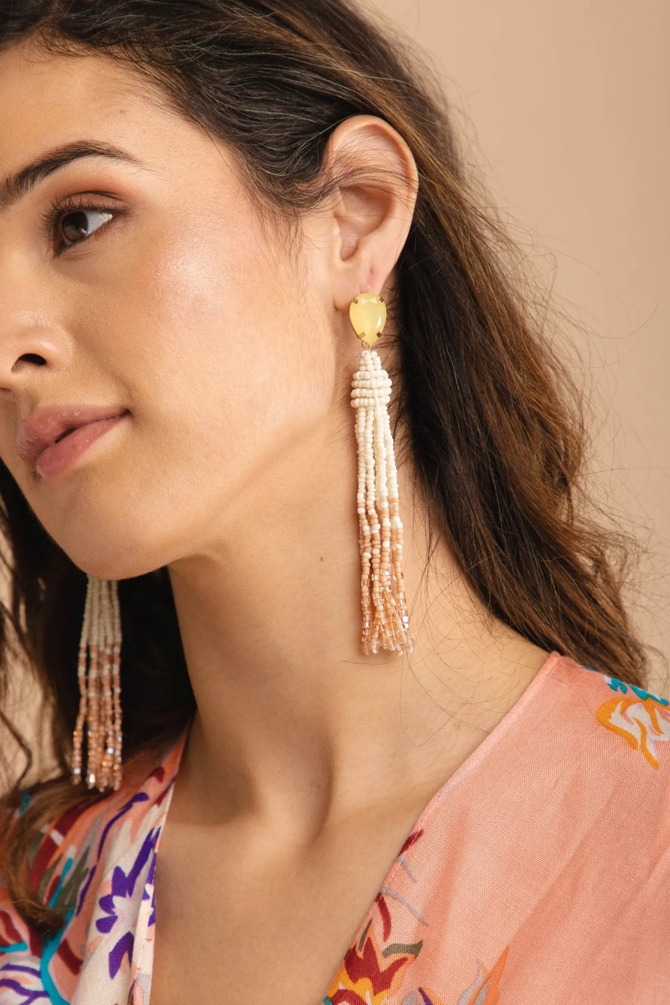 Elegant Tassel Beaded Statement Earrings for Women - Boho Chic Dangle Earrings for Party, Wedding & Special Occasions