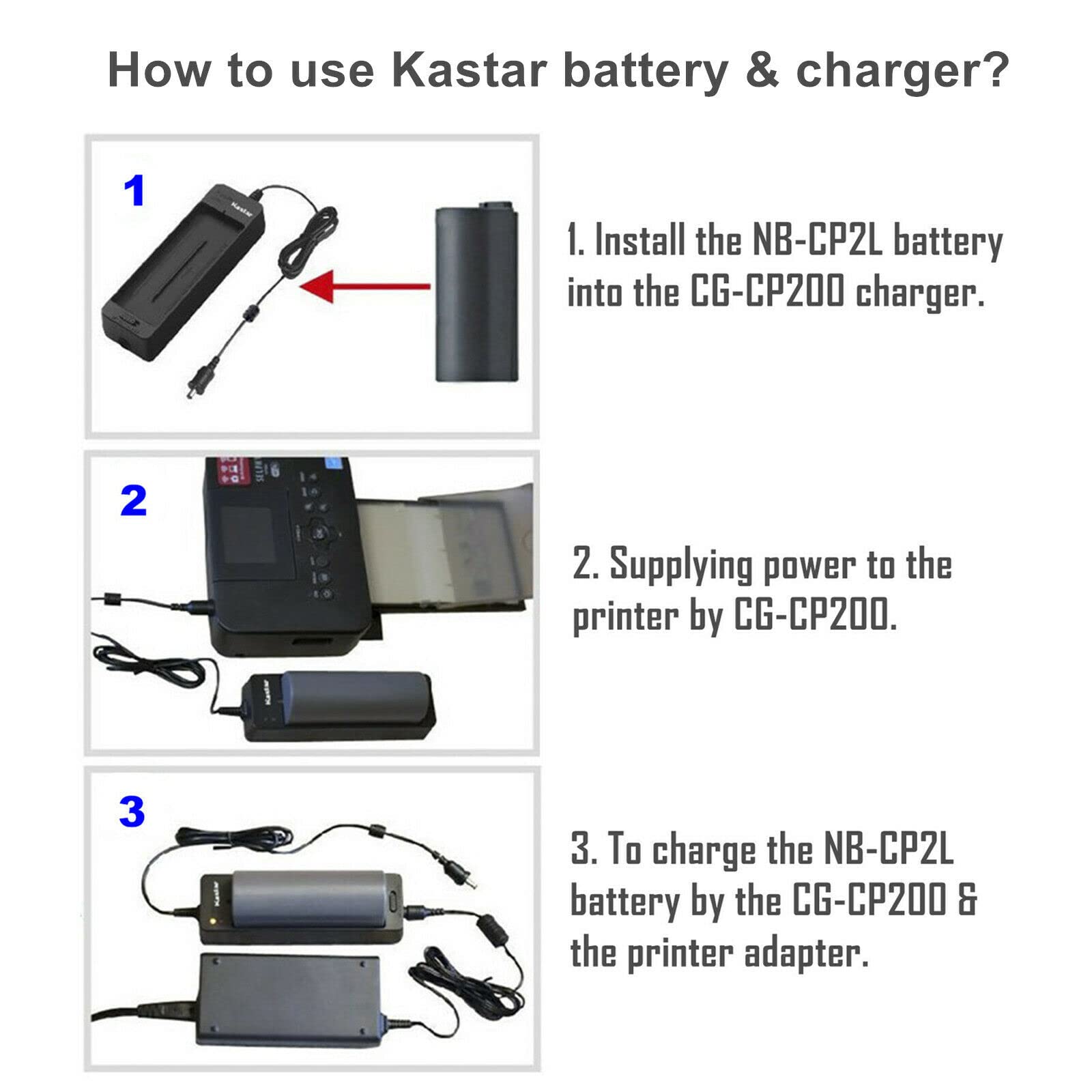 Kastar 22.2V 2100mAh Replacement Battery for Canon SELPHY CP900 CP910 CP1200 CP1300 & HP Photosmart A716 - Compact Photo Printer Power Solution (Gray) - Perfect for Home Photo Printing, Travel & Portable Printing Needs