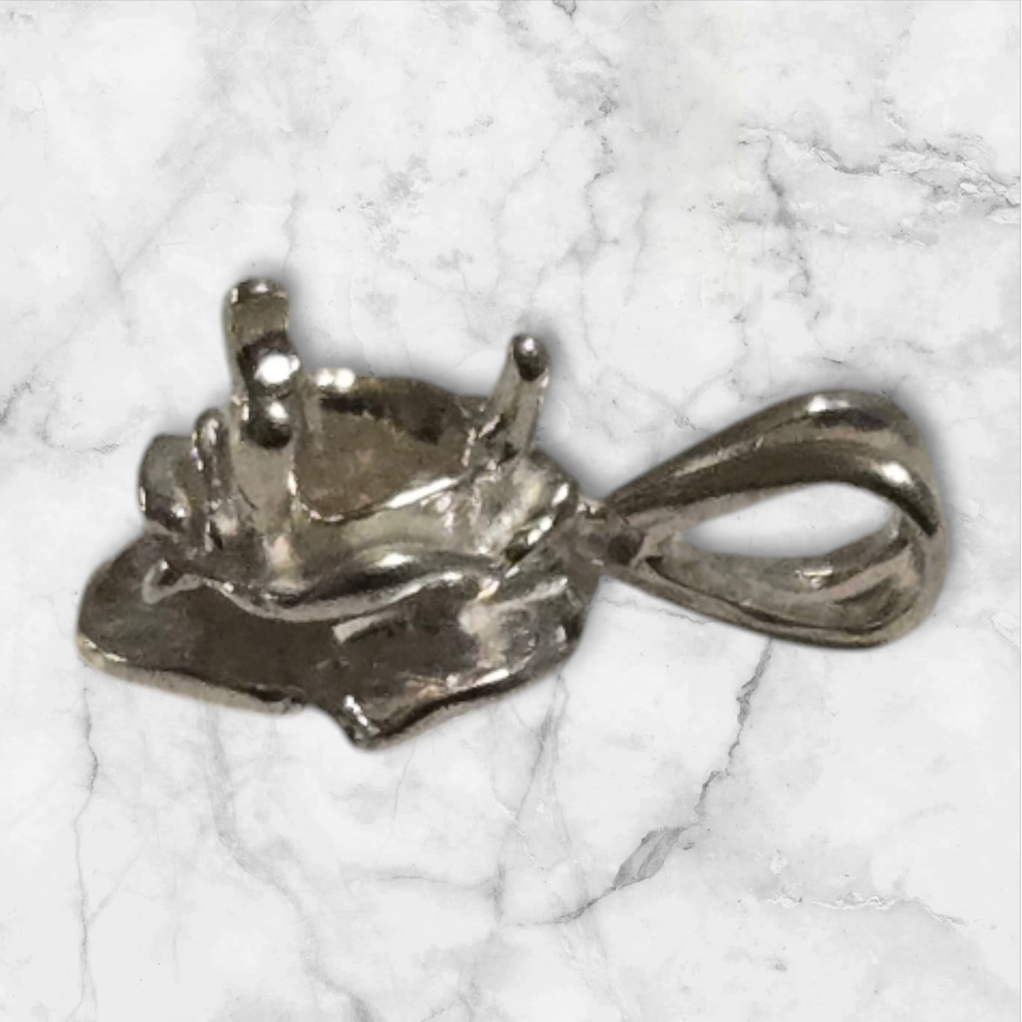 Sterling Silver or 14K Gold Rose Flower Pendant Setting - 2mm & 4mm Round - Handcrafted in USA - Perfect for Necklaces, Bracelets & Jewelry Making