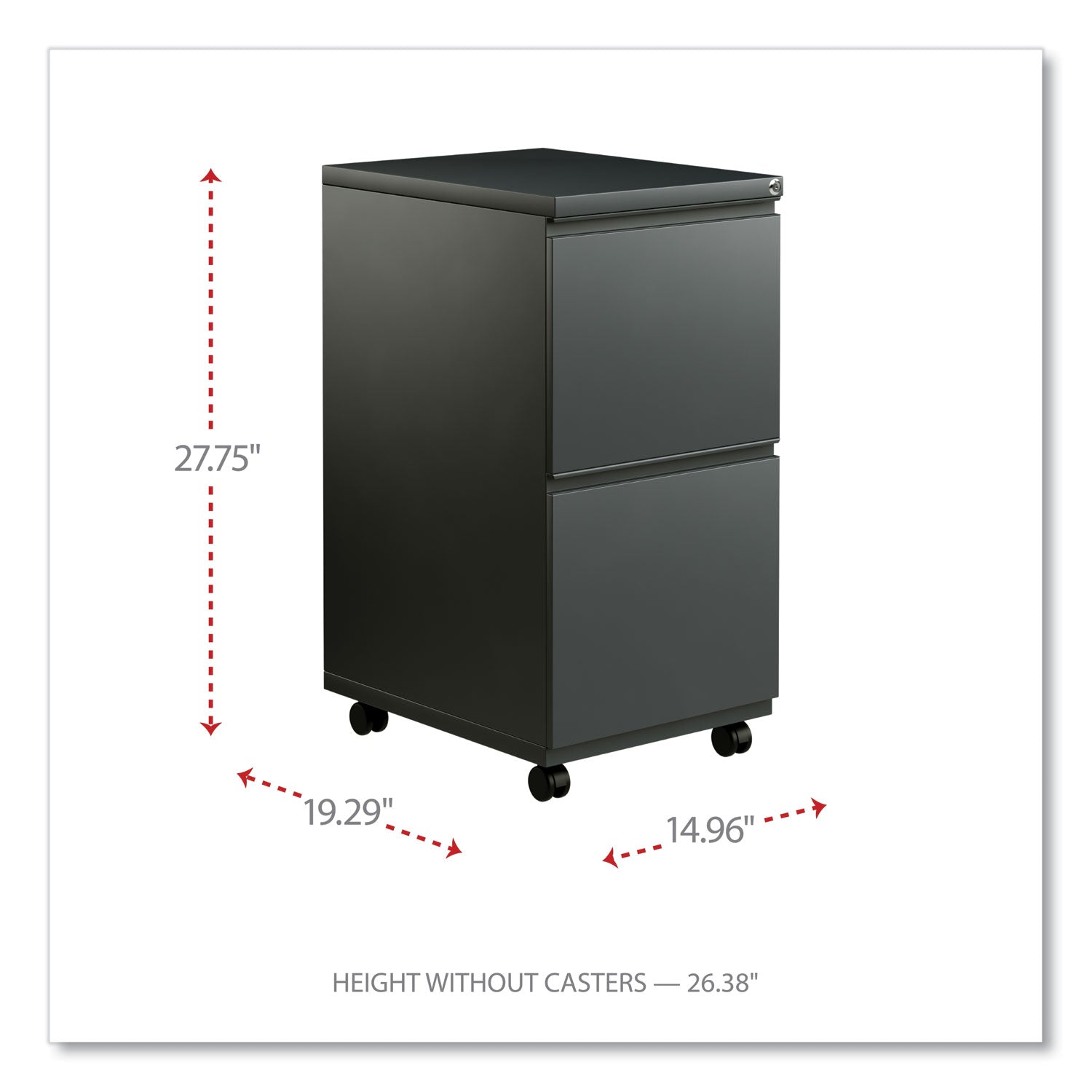 Alera® File Pedestal with Full-Length Pull - 2-Drawer Legal/Letter Size Storage Cabinet (14.96