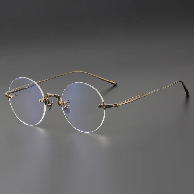 Aimee Unisex Rimless Round Titanium Eyeglasses 2250 - Lightweight & Durable Titanium Frame for Men & Women - Perfect for Reading, Work & Everyday Use