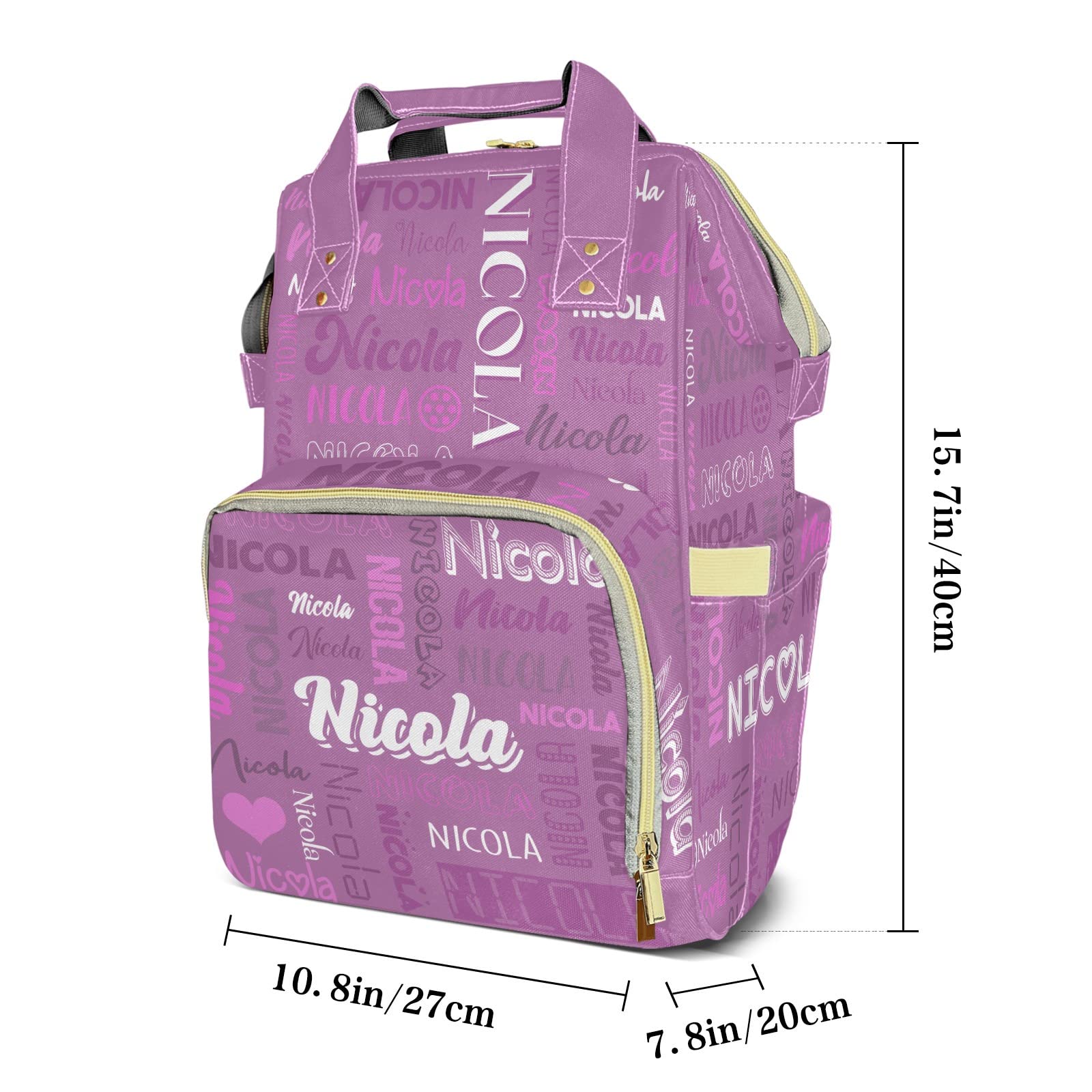 Custom Personalized Diaper Backpack - Large Capacity Waterproof Baby Bag for Boys & Girls with Name Embroidery | Fashionable Shoulder Bag for Moms | Perfect for Travel, Daycare & Everyday Use