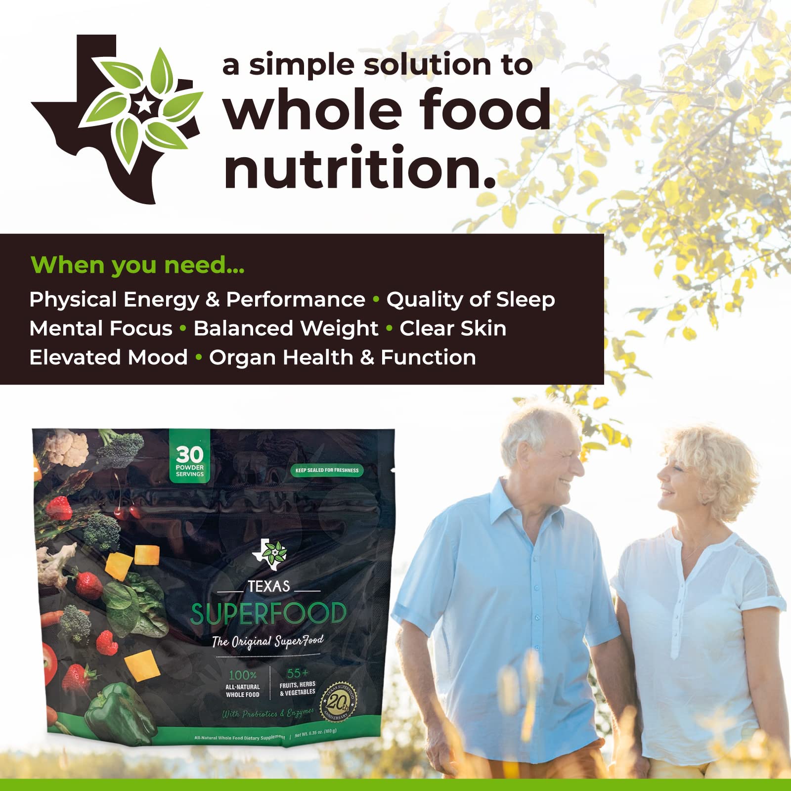 Original Superfood Powder - Organic Reds & Greens Blend, All-Natural Whole Food Supplement | Non-GMO, Gluten-Free, Vegan, Soy-Free | 30 Servings (180g) for Smoothies, Juices & Daily Wellness Boost