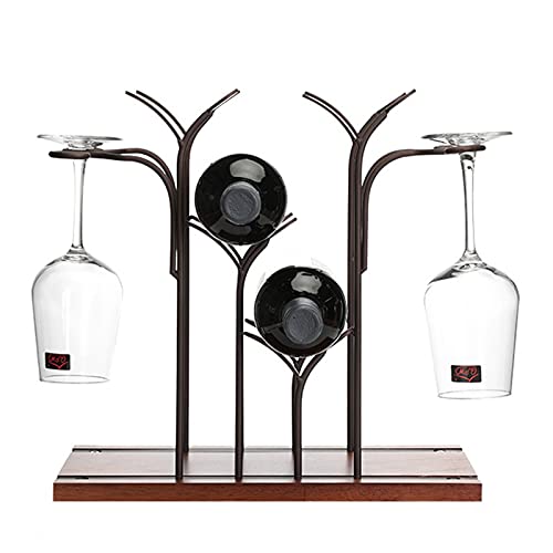 Stainless Steel Countertop Wine Glass Rack & Stemware Holder - Free Standing Bar & Kitchen Storage Organizer for 4 Glasses & 4 Bottles - Perfect for Home Bar, Kitchen Counter, Dining Room & Wine Cellar Organization