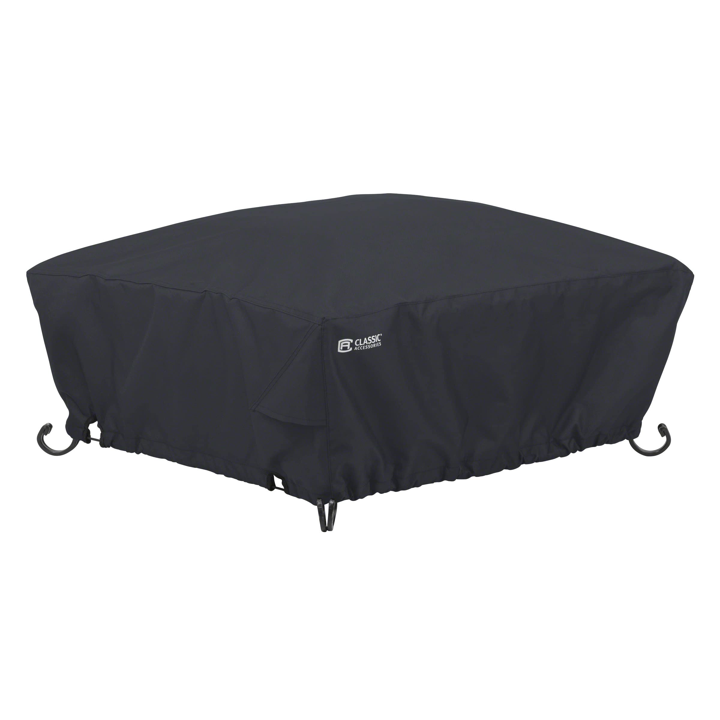 Classic Accessories 36 Inch Water-Resistant Square Fire Pit Cover - Full Coverage Patio Furniture Protector for Outdoor Use in All Weather Conditions