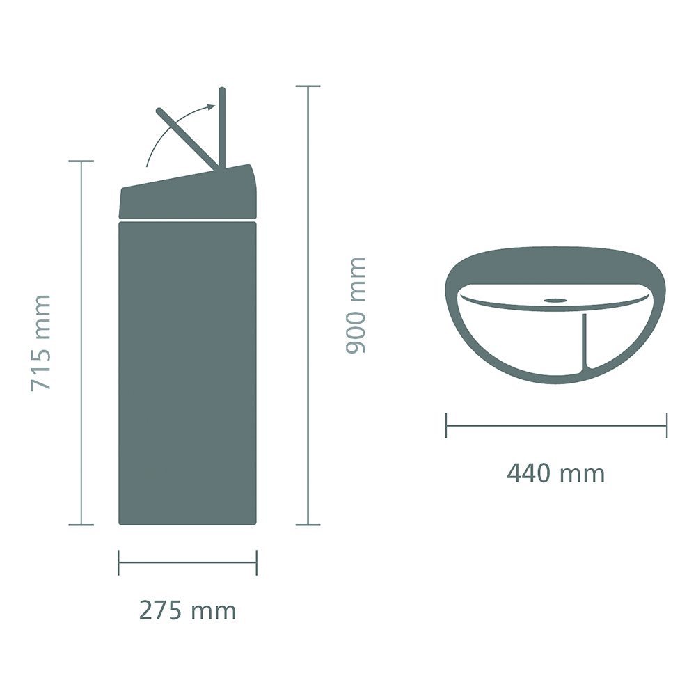 Brabantia Recycling Twin Touch Bin with Plastic Buckets - 10L & 23L Matt Steel Trash Can for Kitchen, Bathroom & Office Waste Separation
