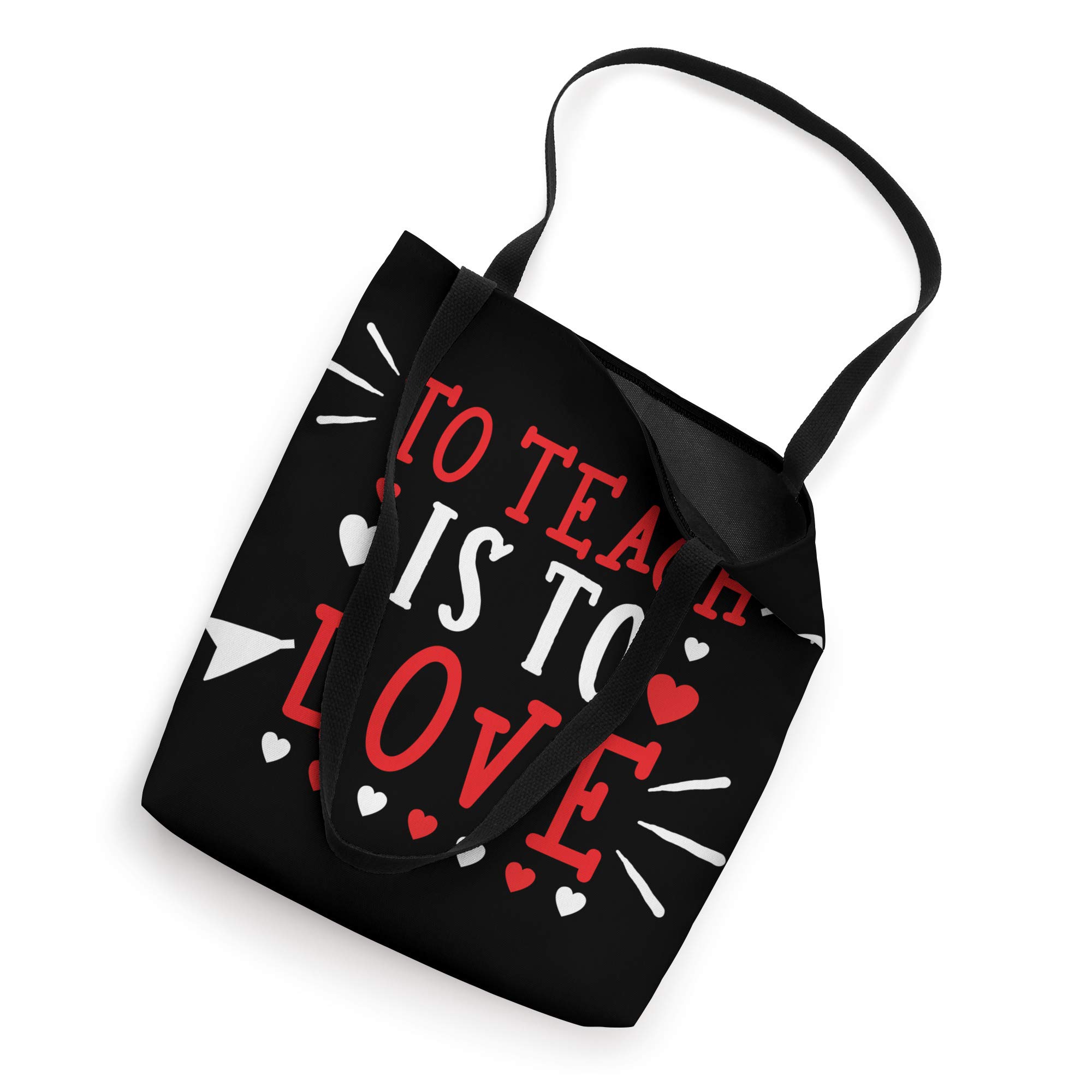 Valentine's Day Teacher Gift Tote Bag - 'To Teach Is To Love' Inspirational Quote - Perfect for Classroom, School Appreciation & Teacher Thank You Gifts