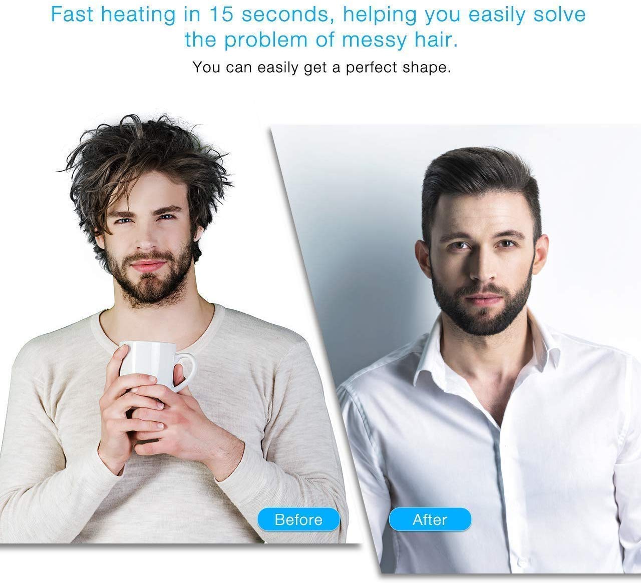 Electric Beard Straightener & Hair Styler for Men & Women - Multi-Functional Curling & Straightening Comb with Massage Function - Perfect for Home, Travel & Salon Use