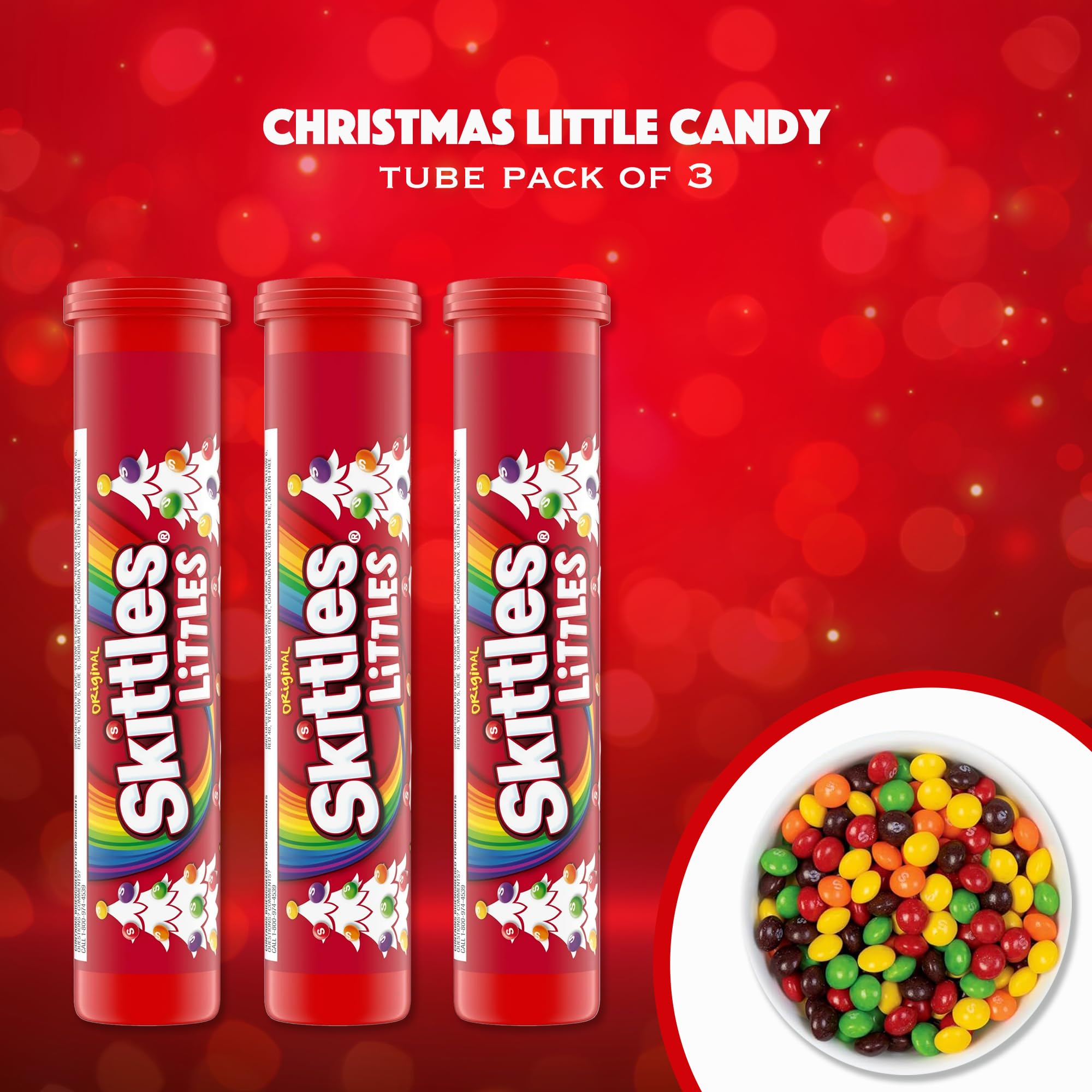 Delicious Fruit Candy Pieces - Christmas Candy Cane Tube 3-Pack | Fruity Candy Mega Tubes for Stocking Stuffers | Perfect Holiday Treat for Kids & Adults | Great for Christmas Parties, Gift Exchanges & Festive Snacking
