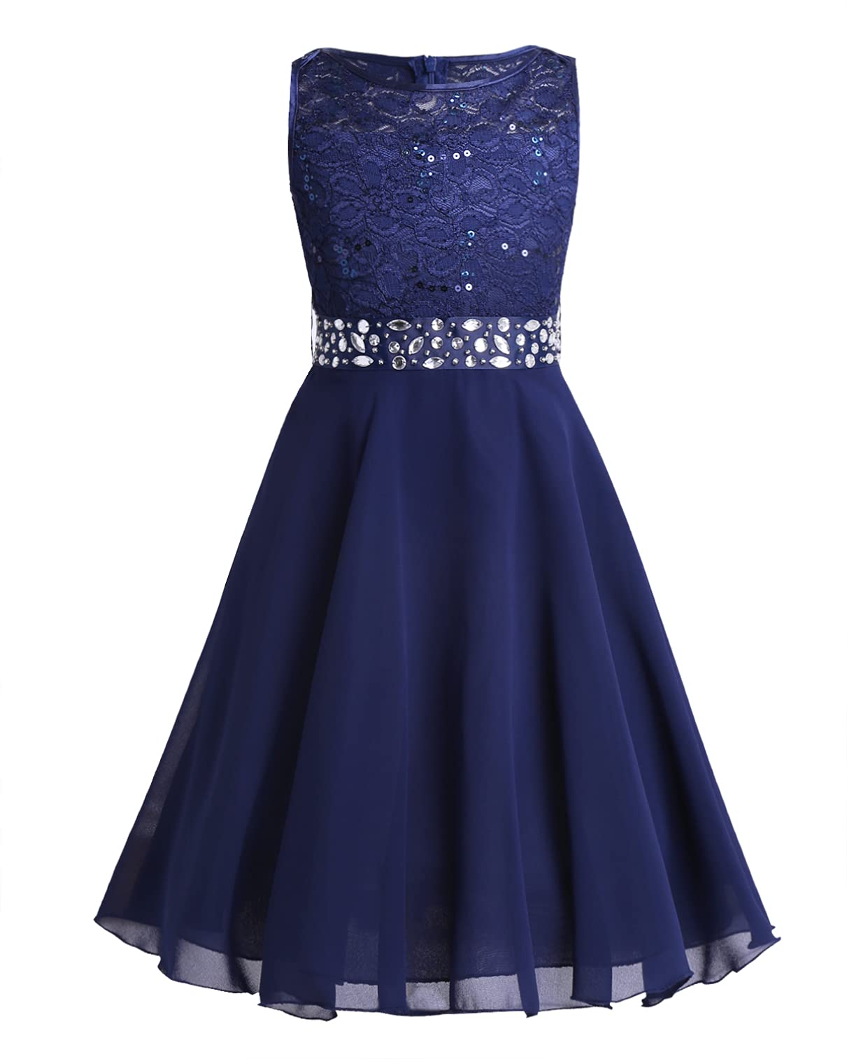 YiZYiF Girls' Floral Lace Sequin Flower Dress for Wedding, Pageant, Party & Formal Occasions - Perfect for Flower Girls, Birthday Celebrations and Special Events