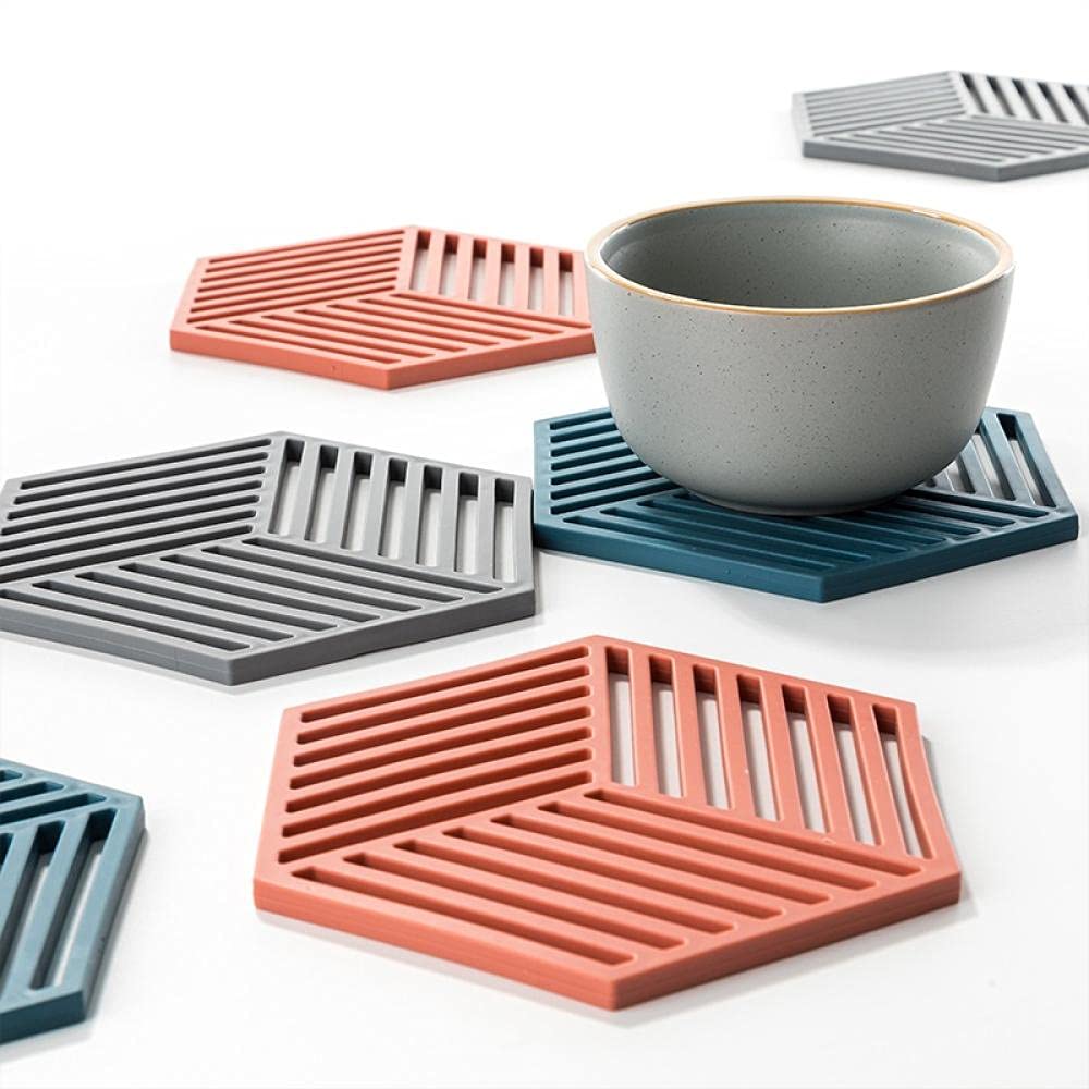 Nordic Silicone Cup Coasters 4PCS Set - Non-Slip Bar Wine Glass Pads, Home Kitchen Bowl Mats, Food Grade Insulation Pads for Hot Dishes - Blue | Perfect for Dining Tables, Coffee Shops & Party Decor