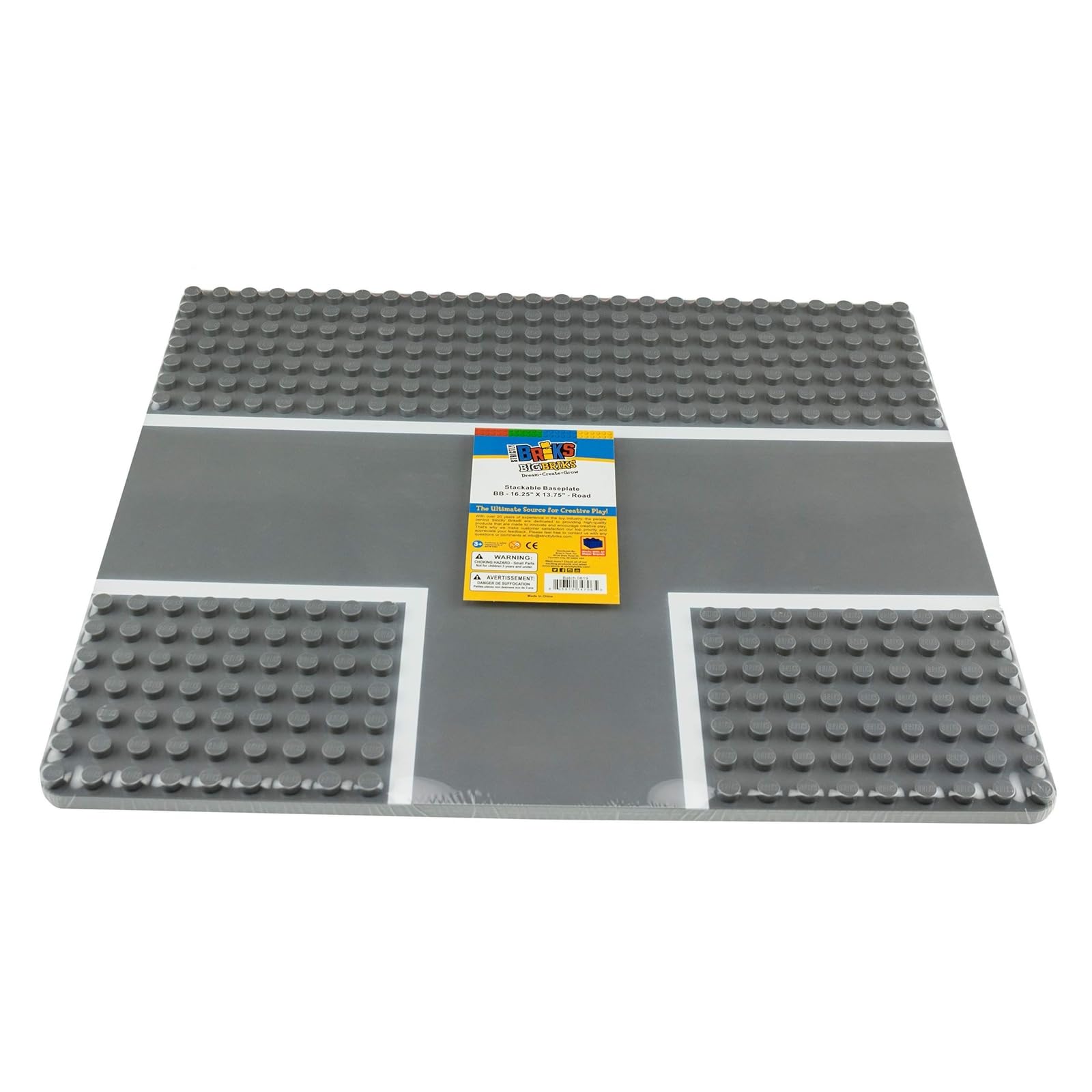 Strictly Briks Lego-Compatible Building Blocks - 3-Way Intersection Road Plates 13.75