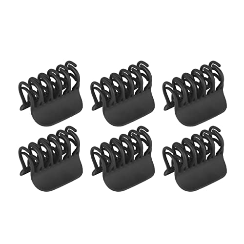 Brigand Fashion Stylish Matte Black Hair Clips for Women - Medium Size, Non-Slip Jaw Clutch, Elegant Hair Accessories (Pack of 6) - Perfect for Office, Parties and Everyday Hairstyles