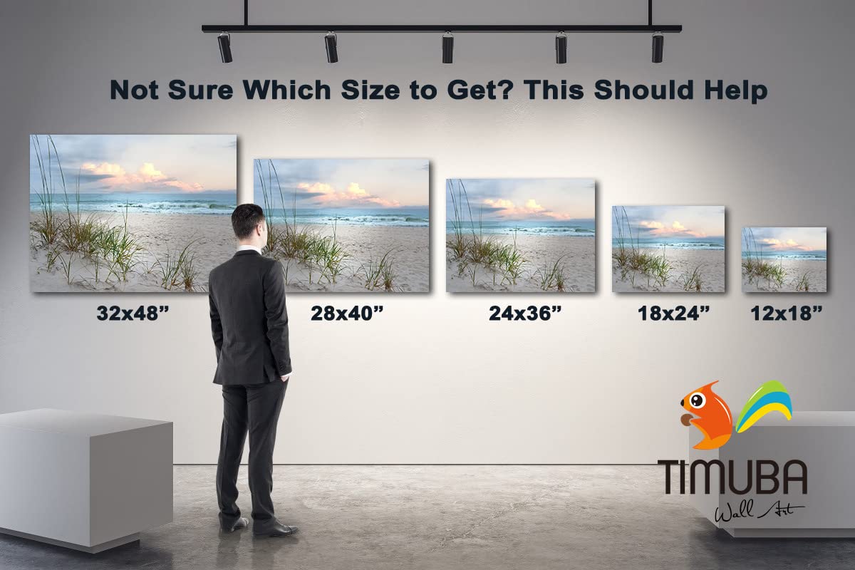 TIMUBA Beach Canvas Wall Art - 28x40 Inch Coastal Landscape Painting for Living Room & Bathroom Decor | Ocean Themed Wall Decor for Home, Office | Waterproof Canvas Print for Beach House & Seaside Decor