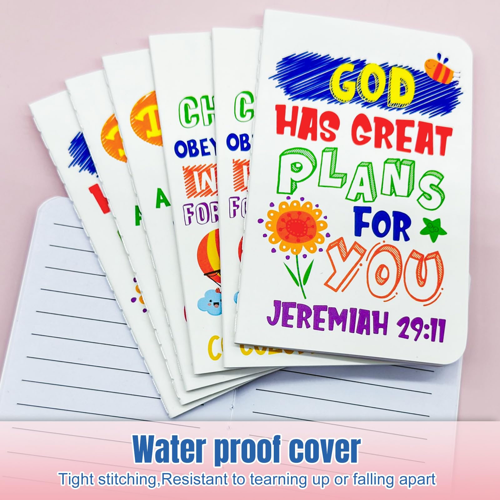 24-Piece Bible Verse Notepads - Mini Religious Pocket Notebooks, Christian Inspirational Journals for Kids, Teachers, School & Travel - Motivational Gifts & Bulk Prizes (Bible White) - Perfect for Daily Devotion, Sunday School Rewards & Faith-Based Encouragement