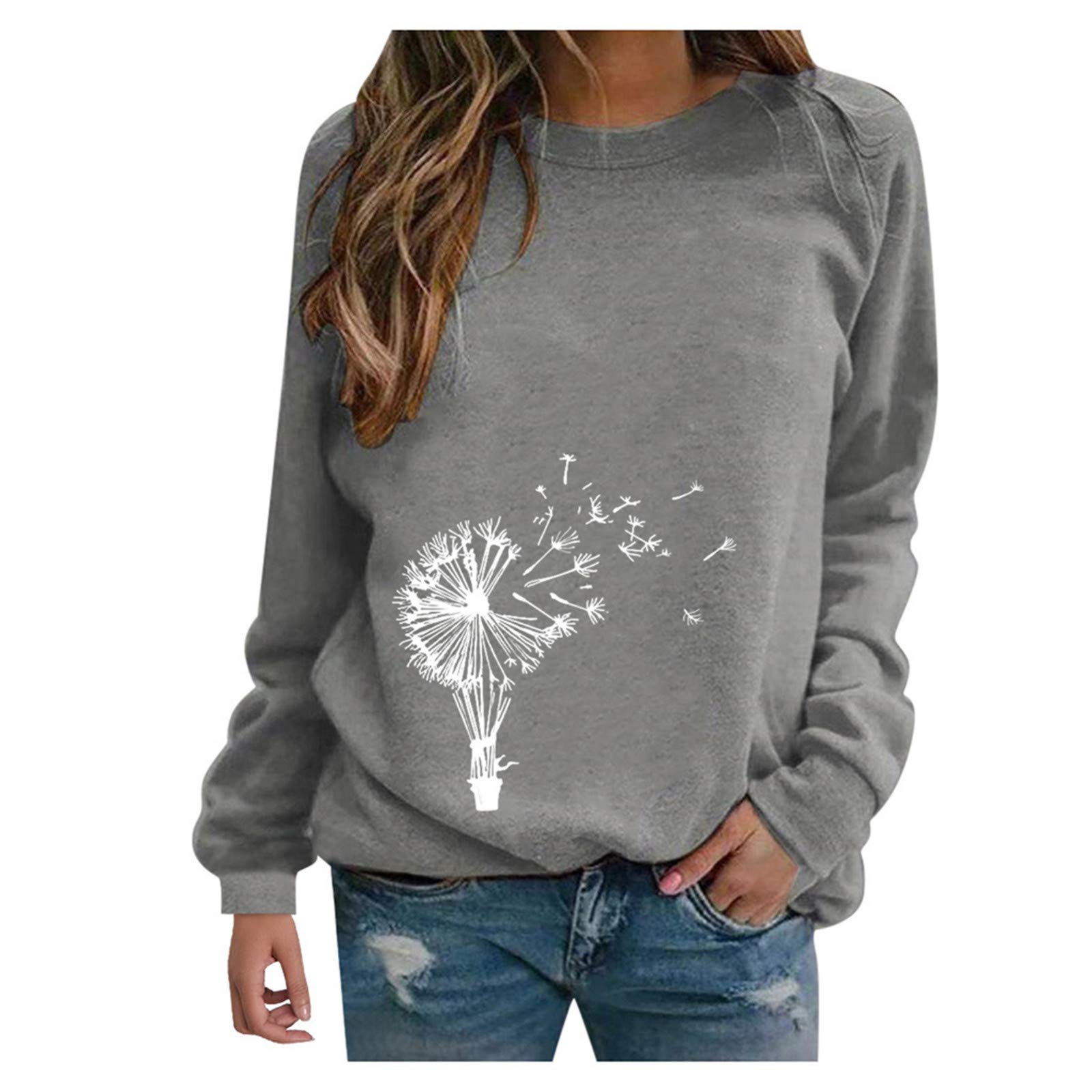 Women's Summer & Fall Long Sleeve Crewneck Tunic Tops - Basic Tee Blouse for Casual Wear, Office & Layering