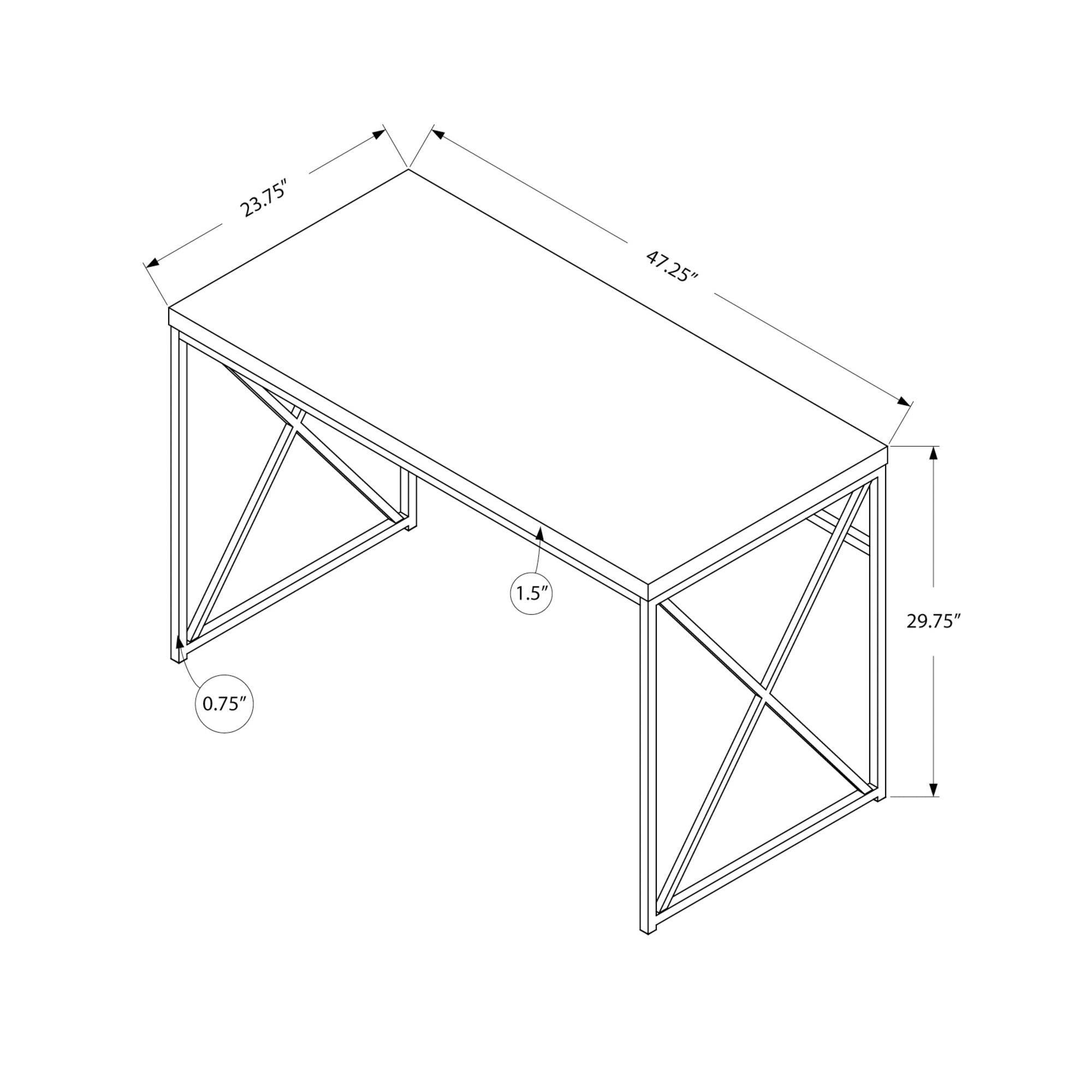 Monarch Office Desks - Modern Executive Office Desk with Durable Steel Frame & Spacious Work Surface - Perfect for Home Office, Corporate Workspace & Study Room
