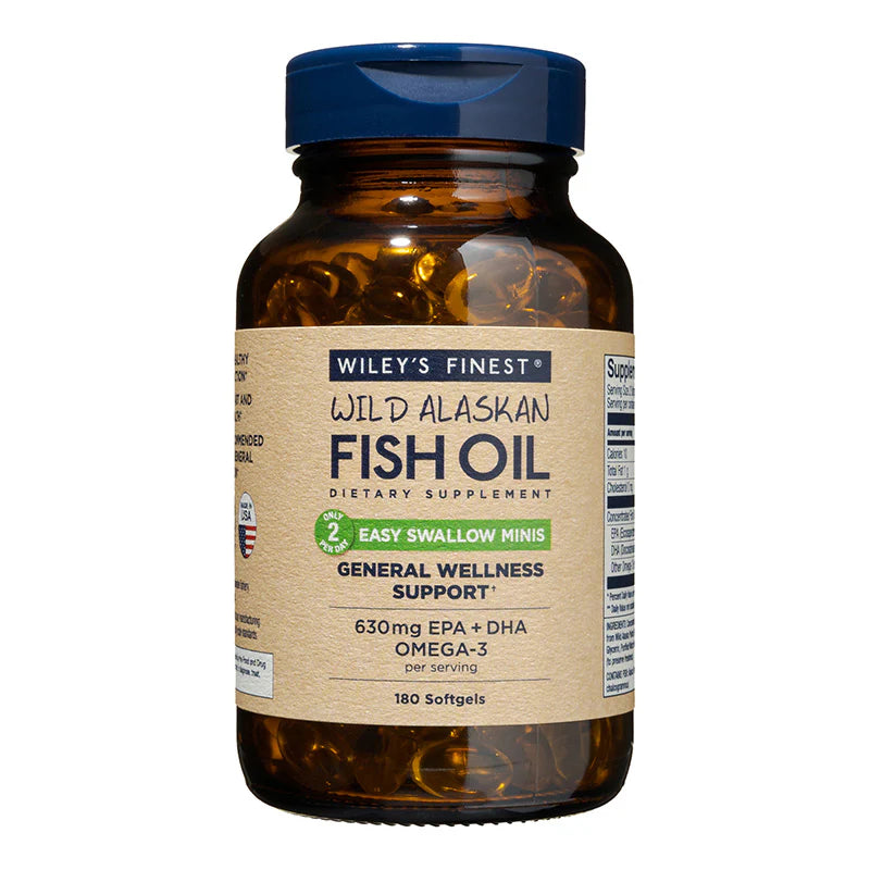Wild Alaskan Fish Oil Softgels - Easy to Swallow Mini Omega 3 Pills for Heart, Brain & Joint Health - Supports Immunity & Focus - Perfect for Adults & Kids on the Go