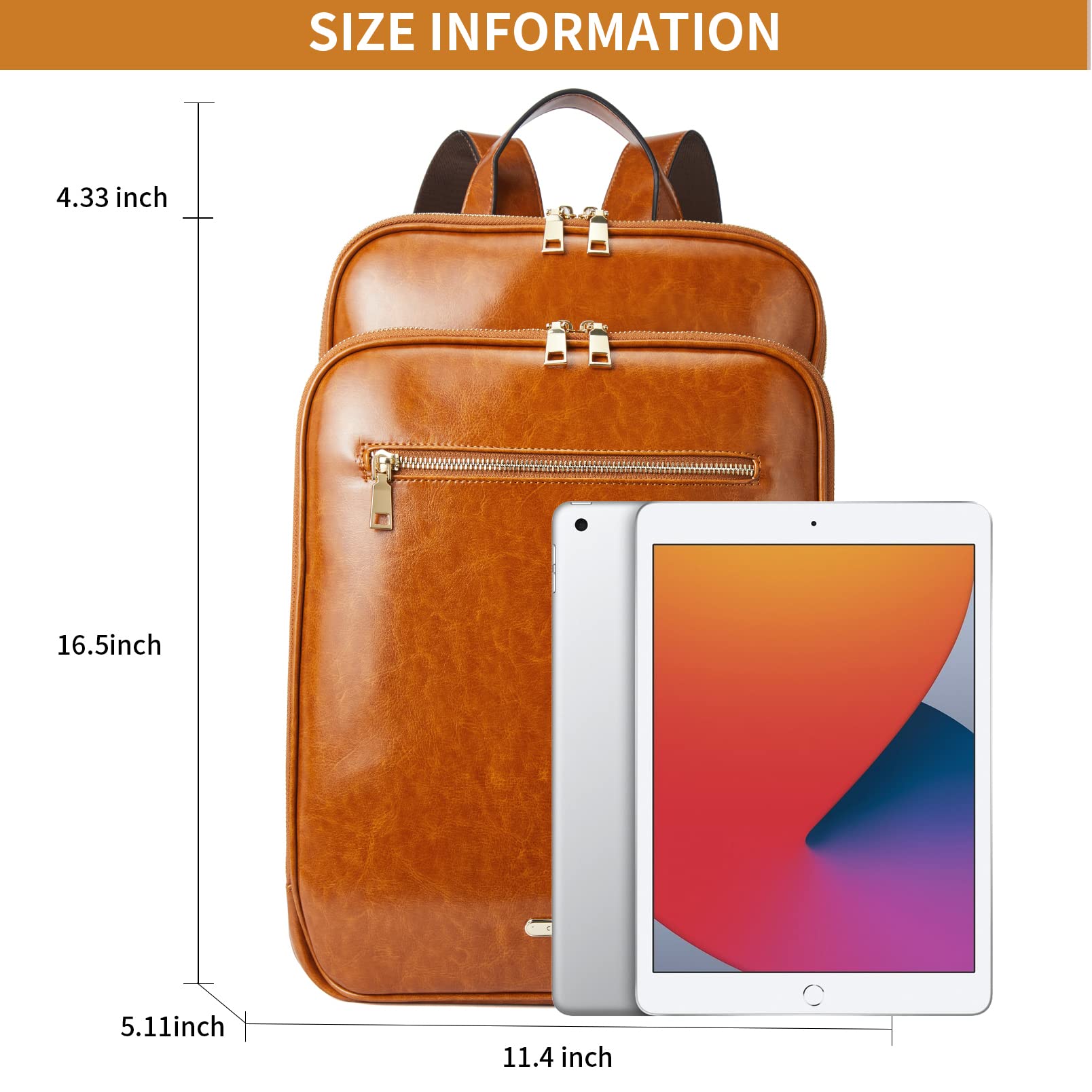 Telena Women's Laptop Backpack - Stylish 15.6 Inch Computer Bag for Work, College & Travel - Durable Casual Business Backpack (Brown) - Perfect for Office, School & Daily Commute