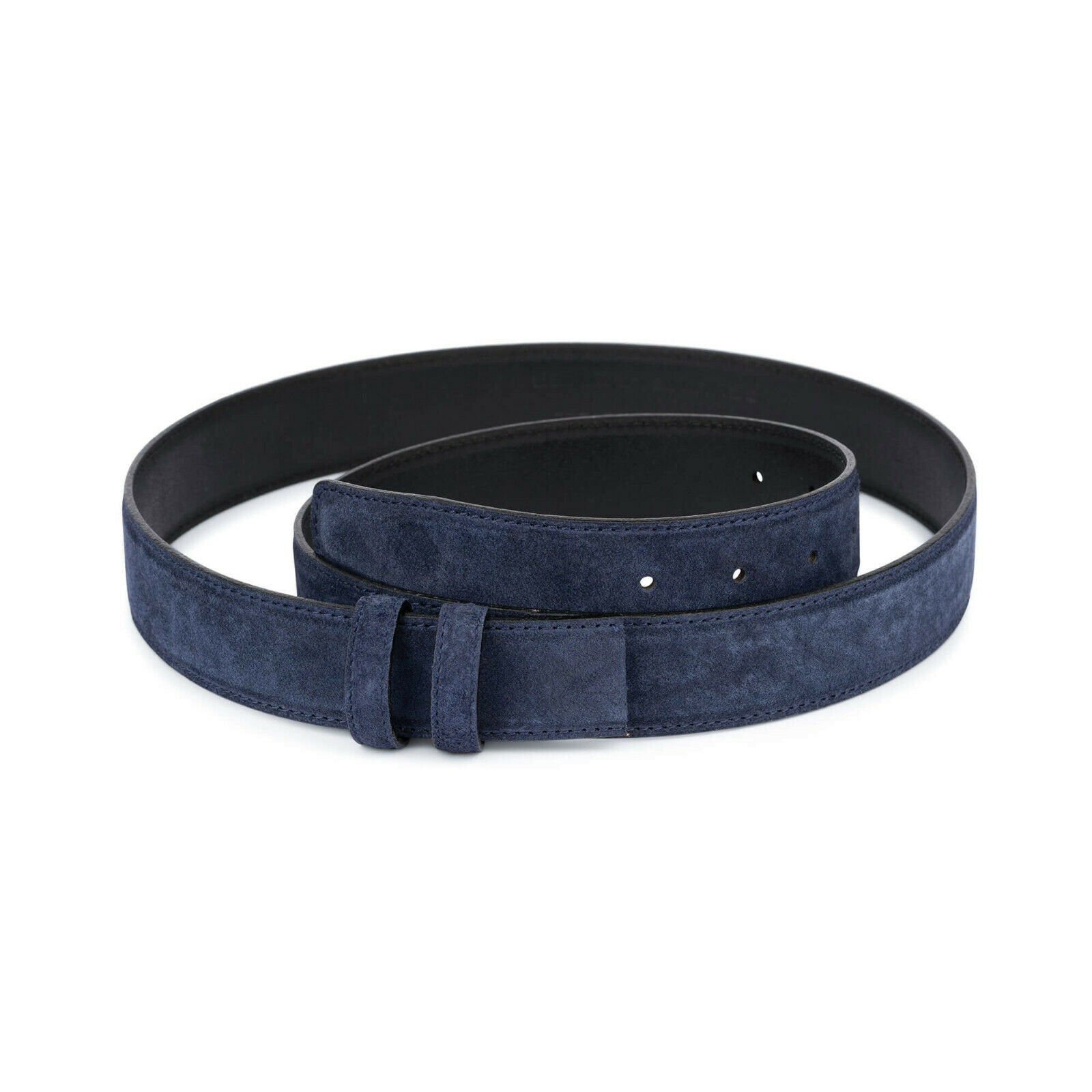 Blue Suede Leather Belt for Ferragamo Buckle - 35mm Navy Adjustable Strap - Perfect for Casual, Business & Formal Outfits