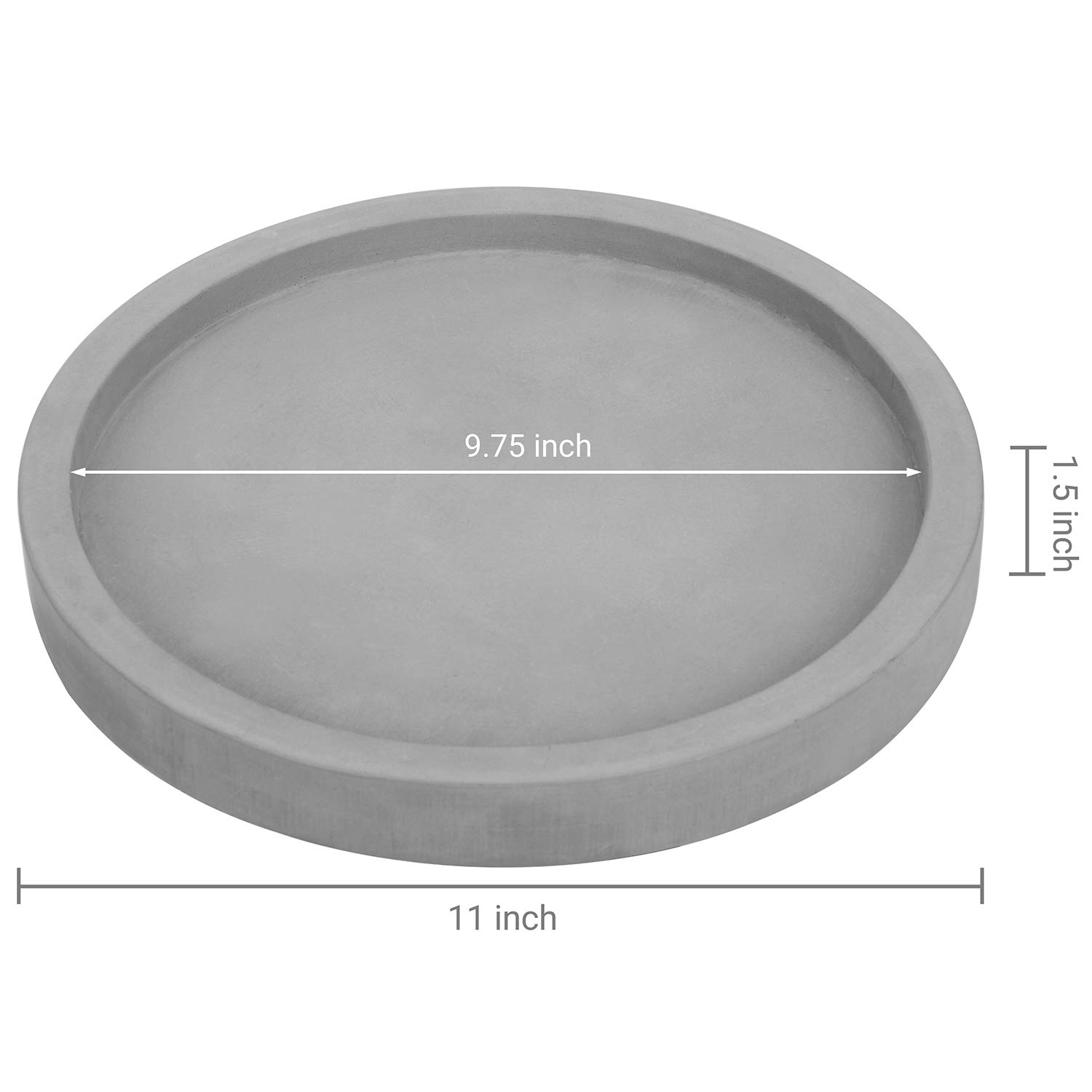 MyGift 11-Inch Modern Gray Concrete Round Bathroom Vanity Tray | Perfume Organizer & Jewelry Display Tray | Dresser Top Decor for Bathroom, Bedroom & Vanity
