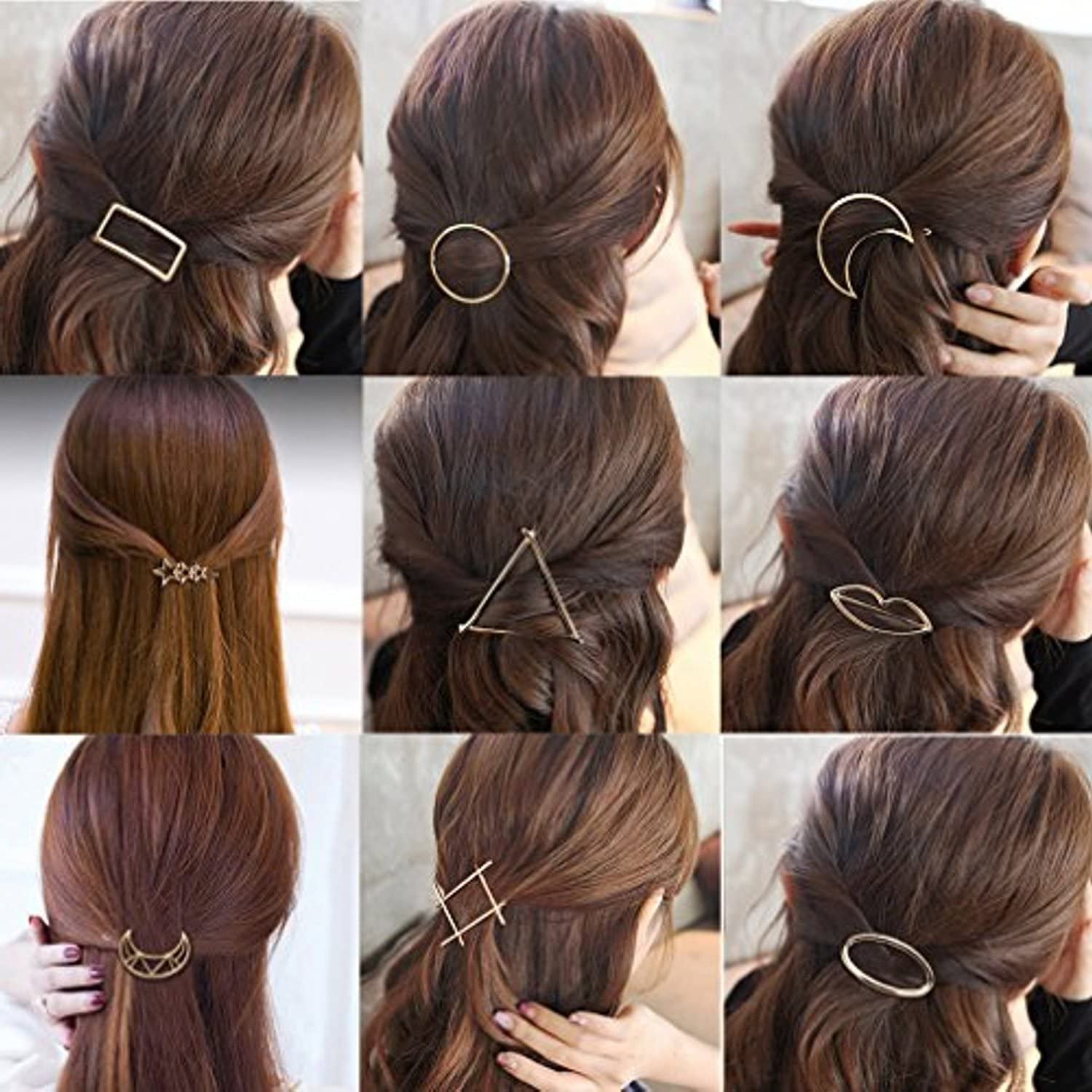 Snowpearl Metal Geometric Hair Clips for Women & Girls - Elegant Barrettes & Hair Pins for Party, Wedding & Everyday Styling