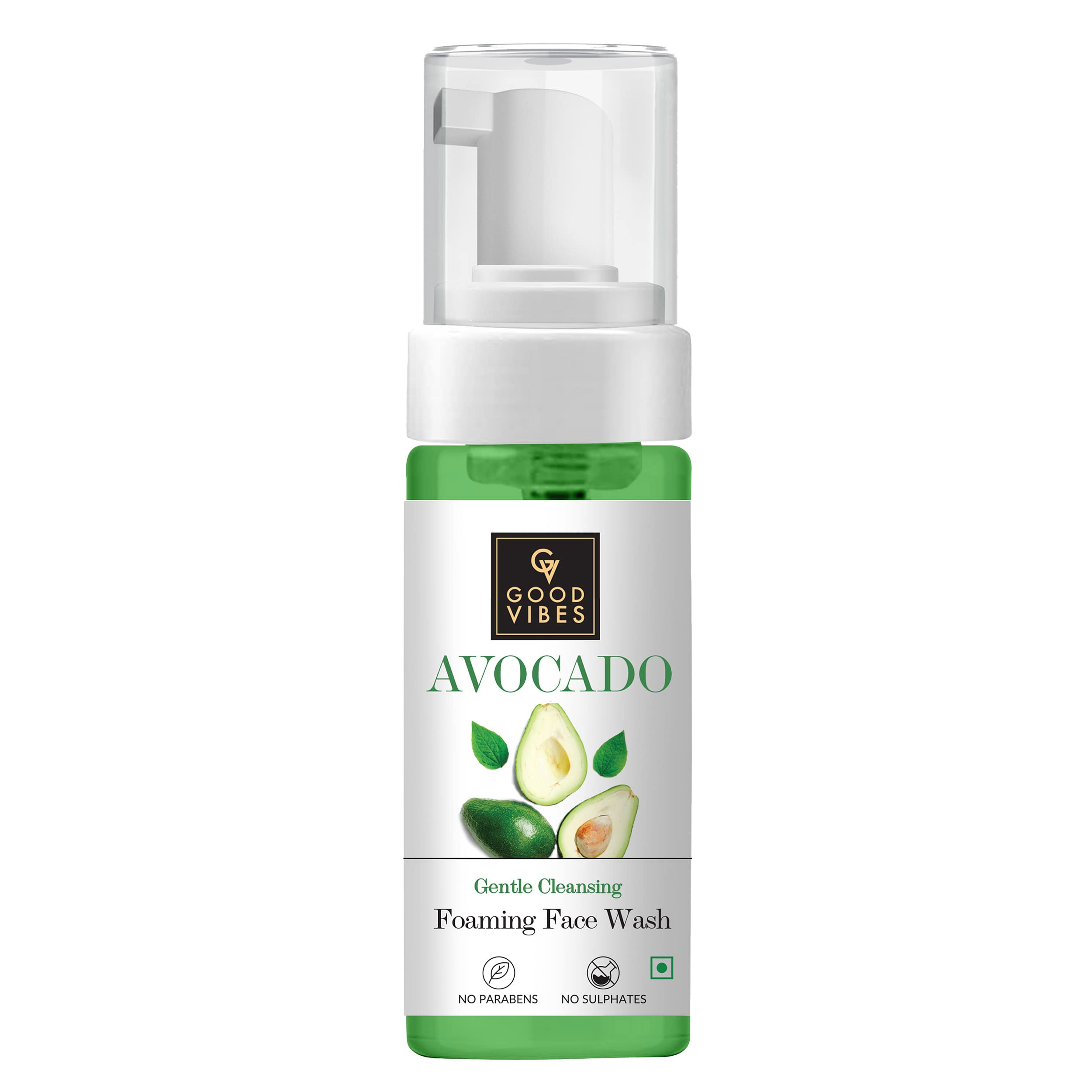 Good Vibes Gentle Cleansing Foaming Face Wash with Avocado Extract - 150ml | Hydrating & Soothing Daily Facial Cleanser for All Skin Types | Perfect for Morning & Night Skincare Routine