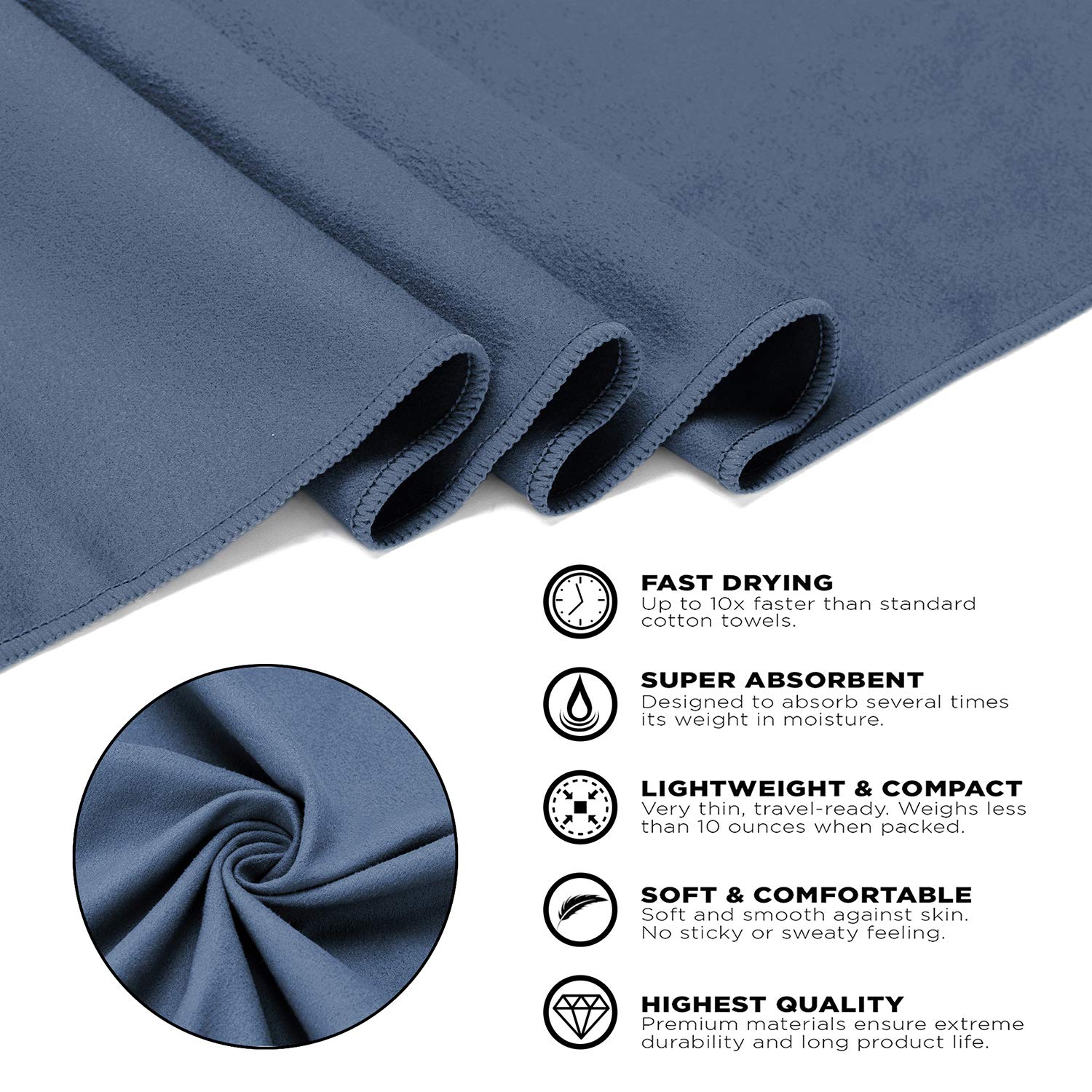 Premium Microfiber Sports Travel Towel 16-Pack - Ultra Absorbent, Quick Dry, Lightweight & Compact - Perfect for Gym, Yoga, Camping, Beach, Hiking & Travel Accessories | Ideal for Workouts, Outdoor Adventures & On-the-Go Use