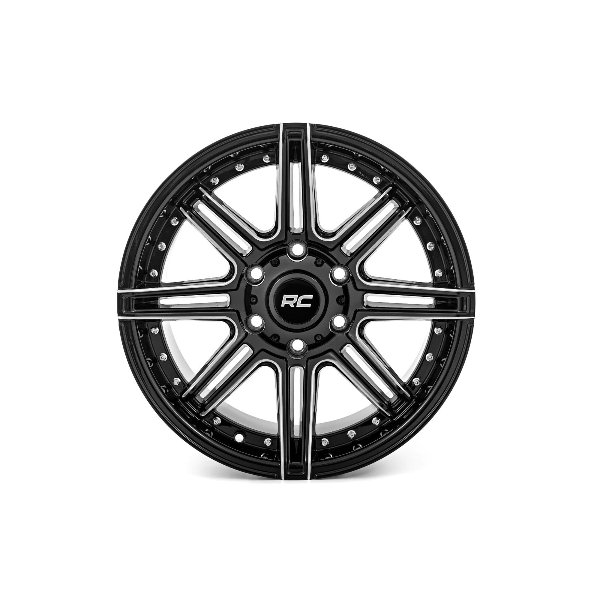 Rough Country 88 Series 17x9 One-Piece Aluminum Wheel - 5x5 Bolt Pattern, 12mm Offset, Gloss Black Finish for Trucks & Off-Road Vehicles | Durable Alloy Rims for Jeep Wrangler, Ford F-150, Chevy Silverado & More