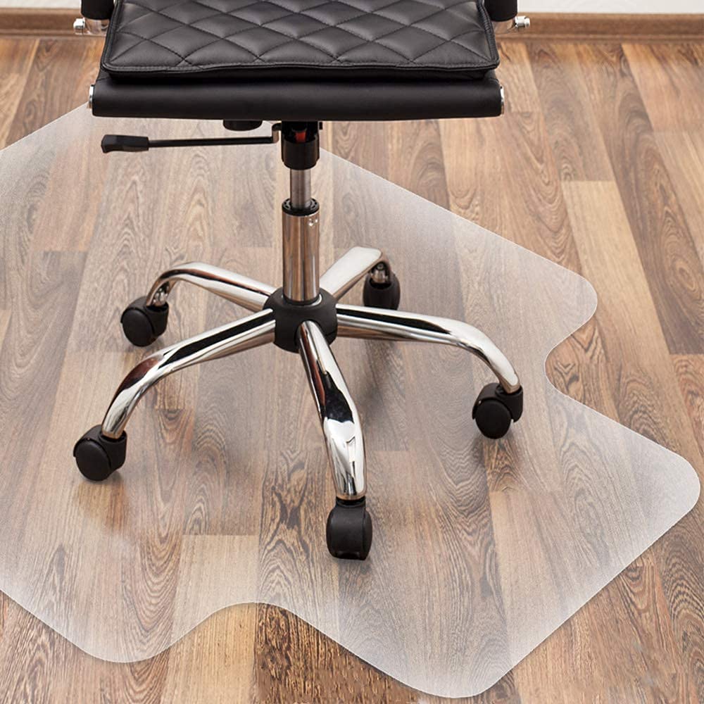Lesonic Heavy Duty Office Chair Mat for Hardwood Floors - 47x35 Inch Easy Glide Plastic Floor Protector with Lip for Rolling Chairs | Perfect for Home Office, Computer Desk, Gaming Setup & Workspaces