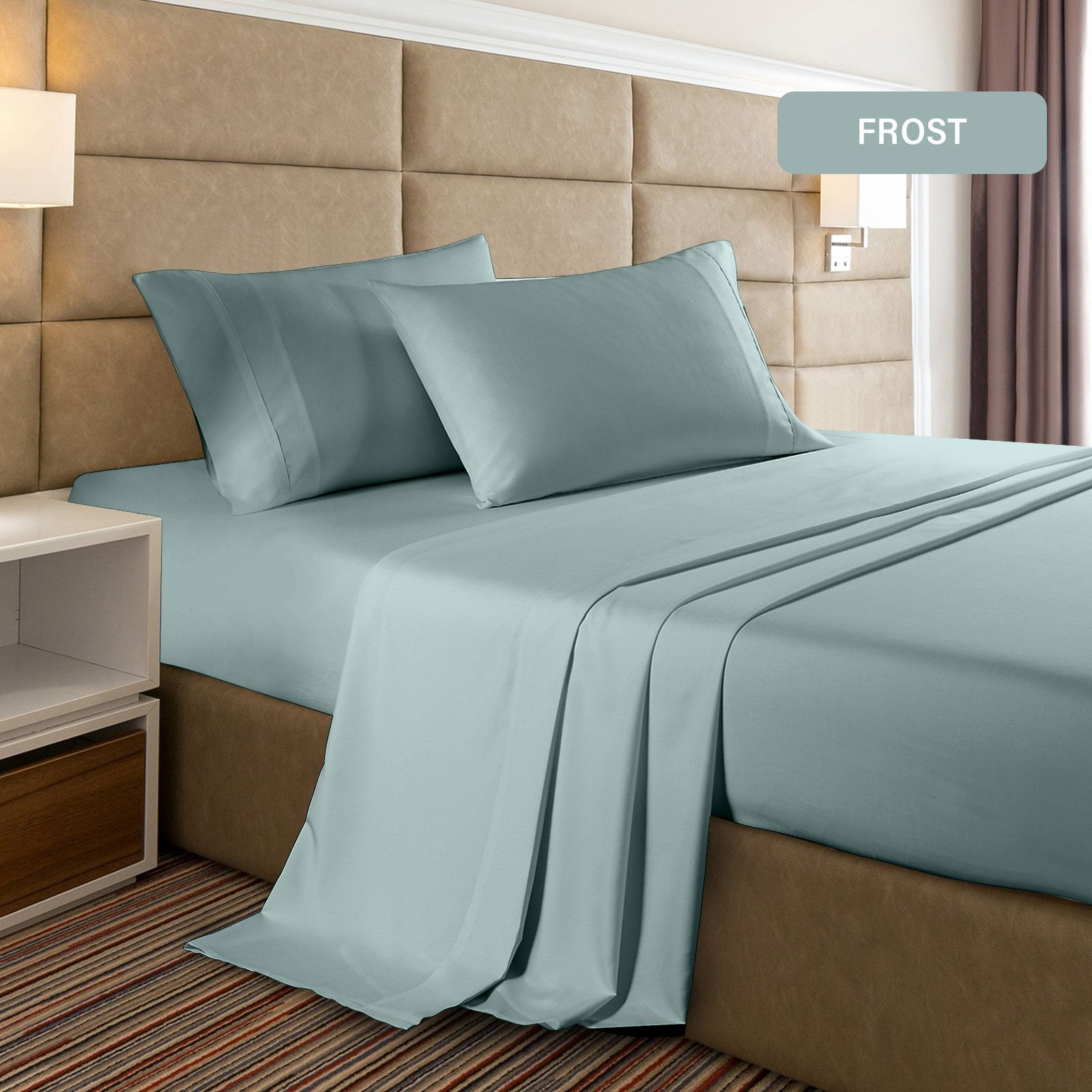Casa Decor 2000 Thread Count Bamboo Cooling Sheet Set - Ultra Soft & Breathable Bedding for Double Bed - Perfect for Hot Sleepers & Summer Nights