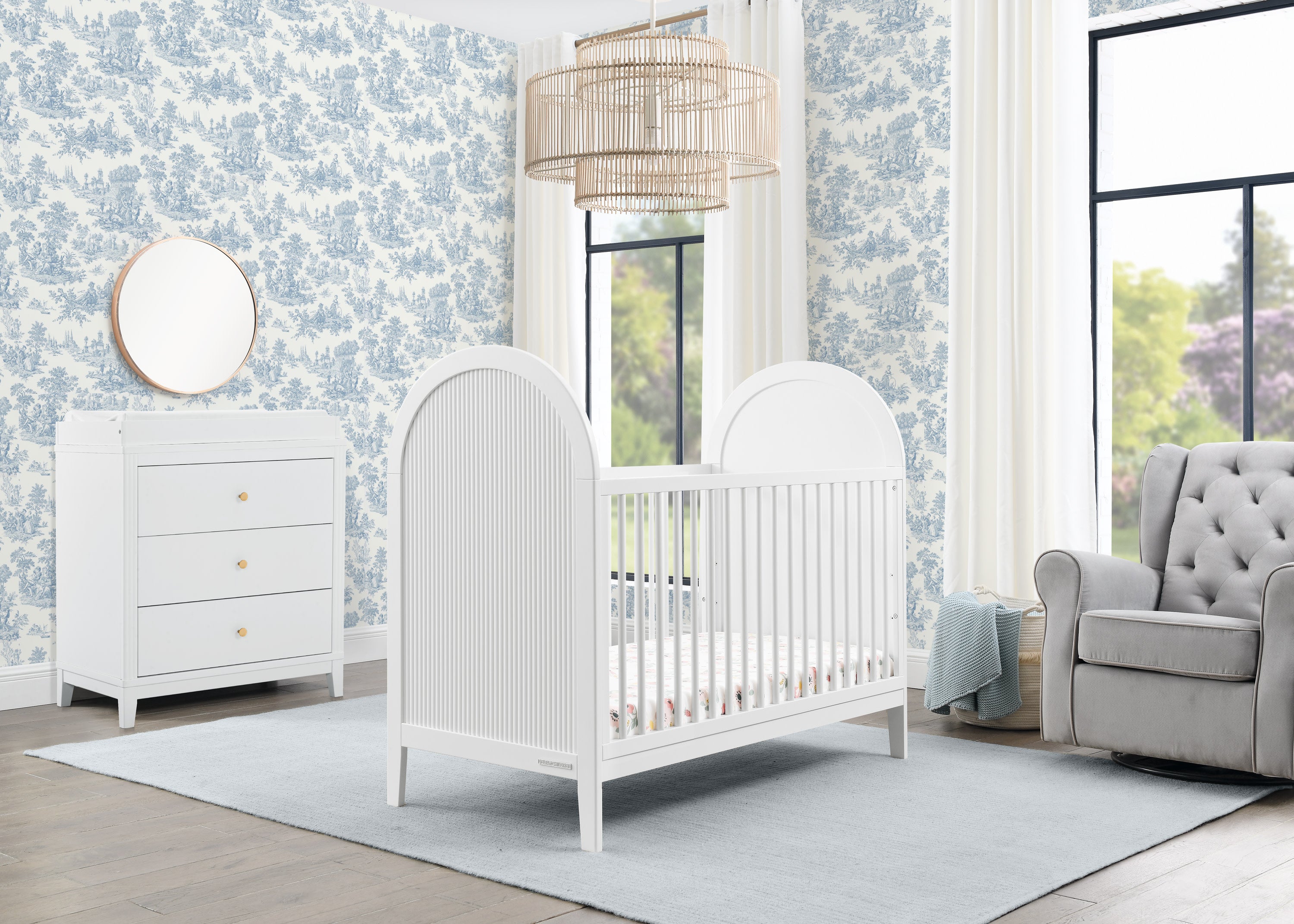 Eloise 4-in-1 Convertible Baby Crib - Toddler Bed, Daybed & Full-Size Bed Conversion - Safe Nursery Furniture for Newborns to Teens - Perfect for Bedrooms, Daycare & Guest Rooms