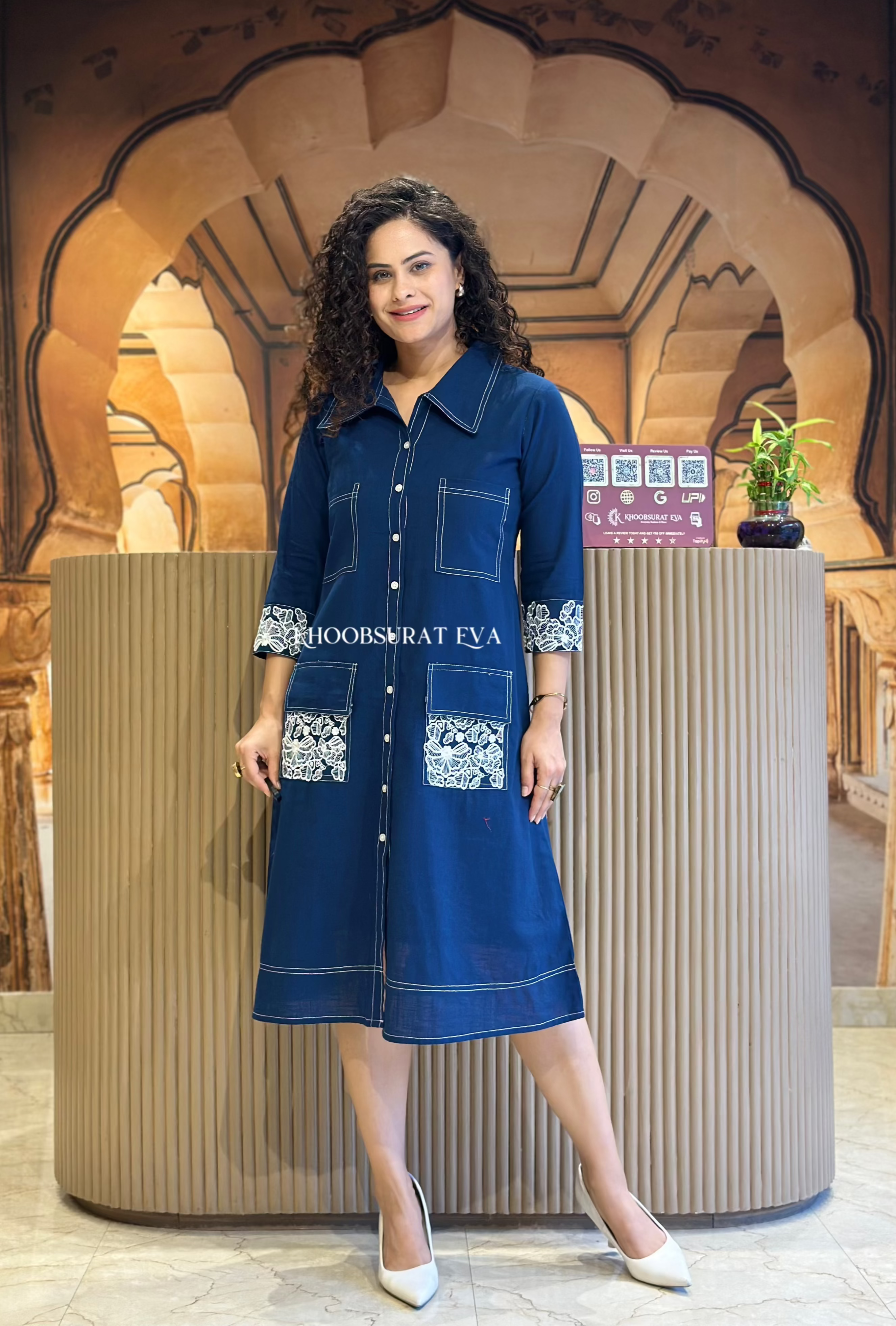 Next In Fashion Blue Dress - Elegant Women's Party Dress for Evening Events & Special Occasions