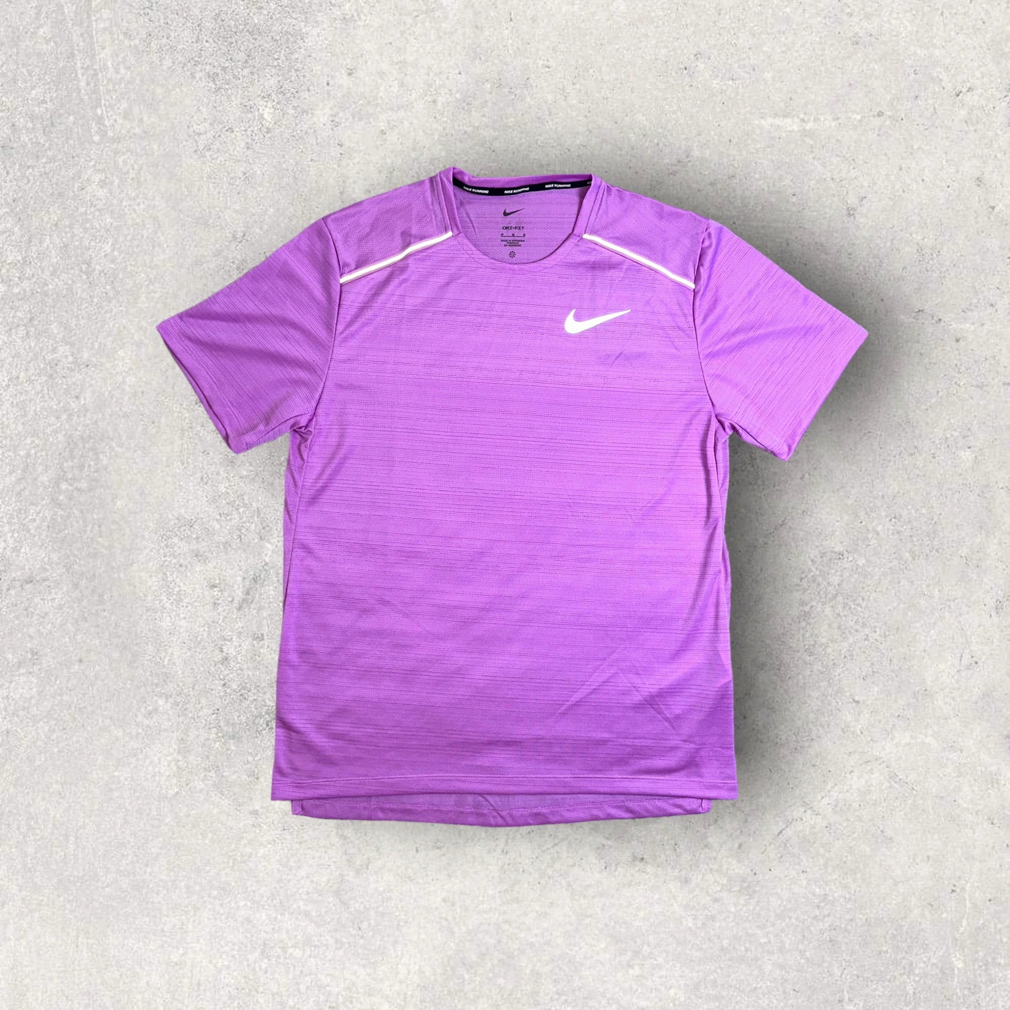Nike Miler 1.0 Running T-Shirt & Shorts Set for Men - Breathable Quick-Dry Workout Outfit in Rush Fuchsia/Black | Perfect for Jogging, Gym Training & Casual Wear
