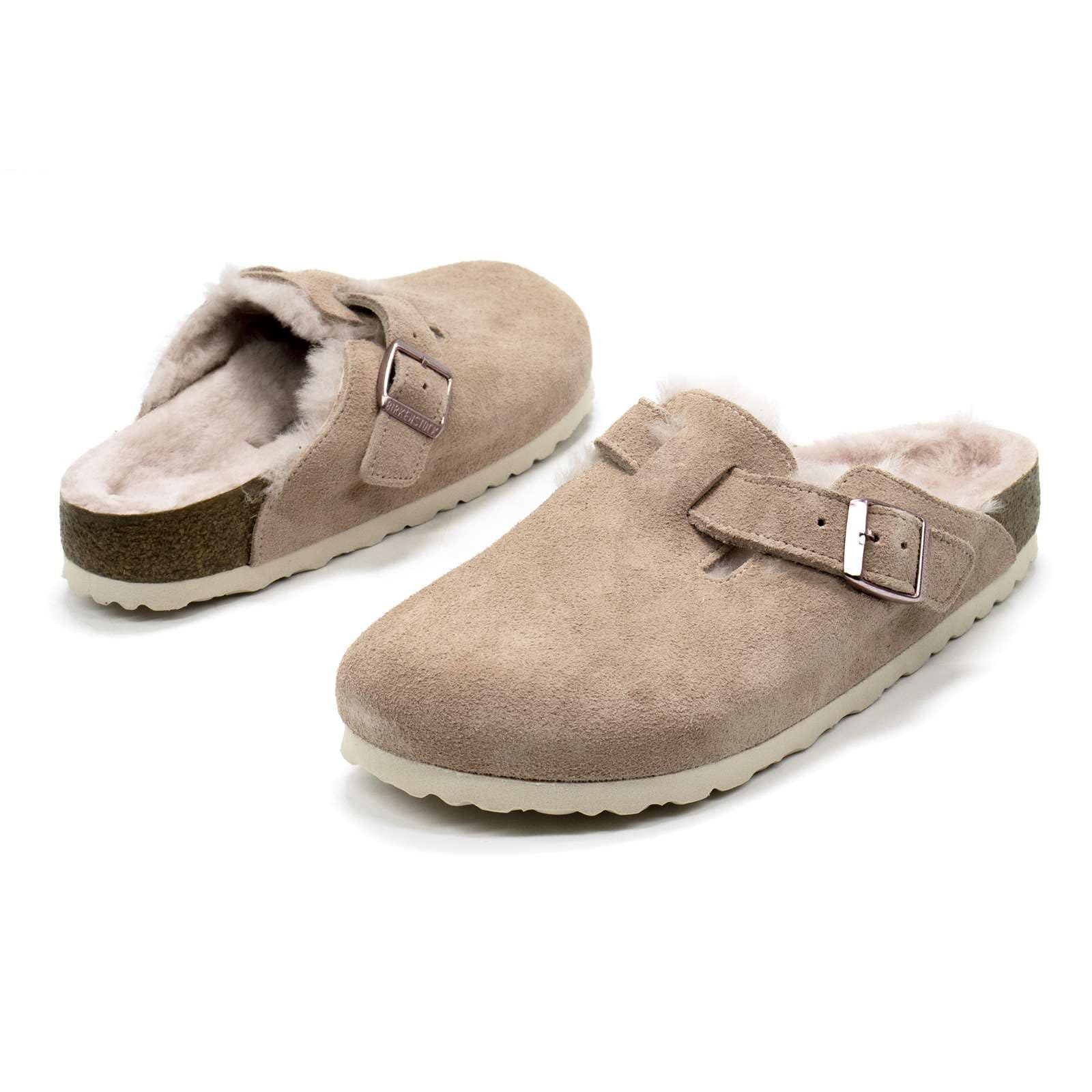Birkenstock Women's Boston Shearling Clogs - Light Rose Size 42N | Comfortable House Shoes for Relaxing at Home & Casual Wear