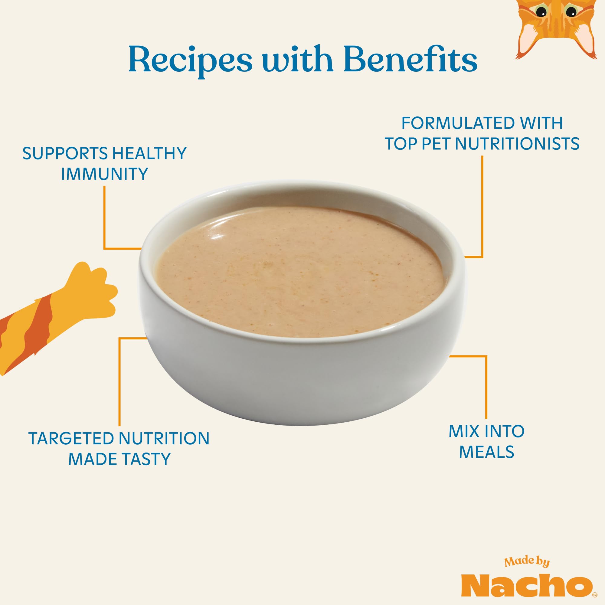Made by Nacho Digestive Support Cage-Free Chicken Puree Meal Topper with Bone Broth - 36 Pack | Grain-Free Wet Cat Food Supplement for Sensitive Stomachs | Perfect for Picky Eaters & Senior Cats