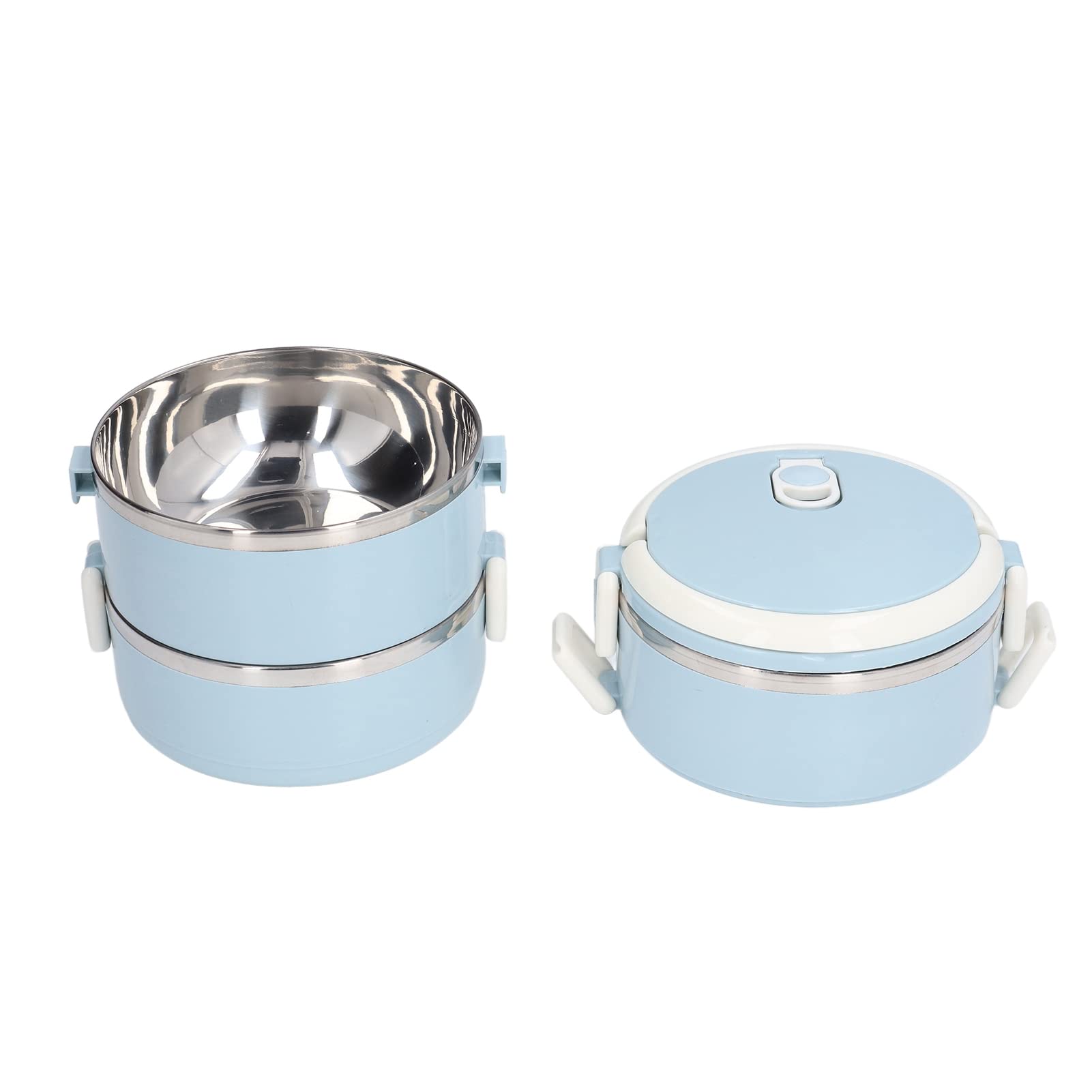 **Stainless Steel Insulated Lunch Box - Portable Thermal Bento Box with Lock Design & Vent Hole for Office, School, Picnic & Travel (Blue, 304 Stainless Steel)**