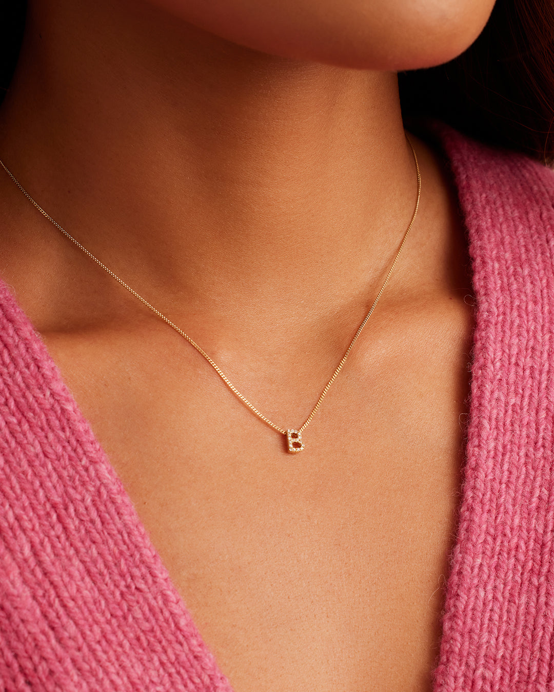 Diamond Alphabet Necklace - Personalized Initial Pendant Jewelry for Women - Perfect Gift for Birthday, Anniversary & Valentine's Day