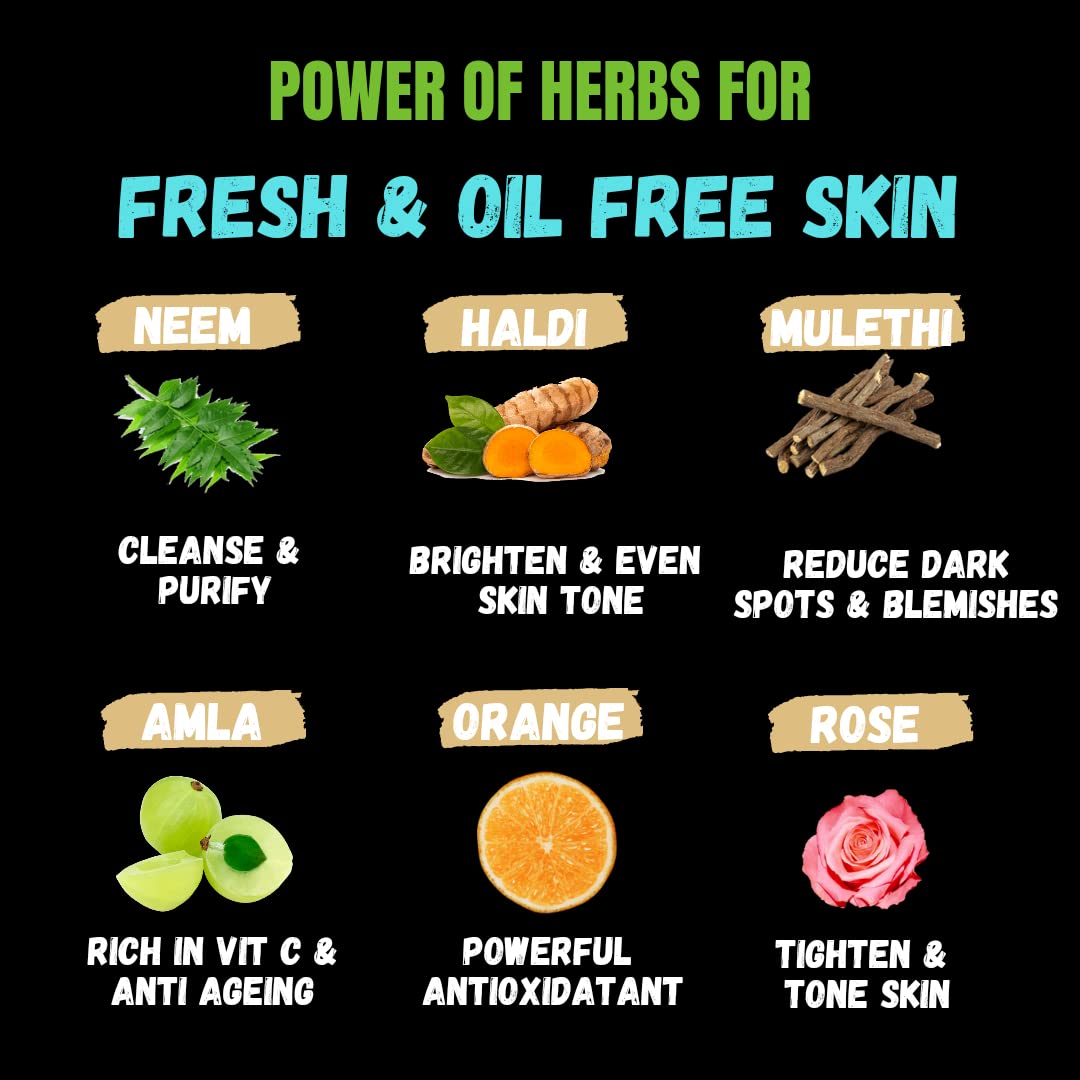 Brounss Oil Clear Anti Acne Detan Face Wash with Bamboo Charcoal & Neem | For Oily Skin, Pimples, Hydration & Brightening | Men & Women | 100ml | Daily Cleansing for Clear, Glowing Skin