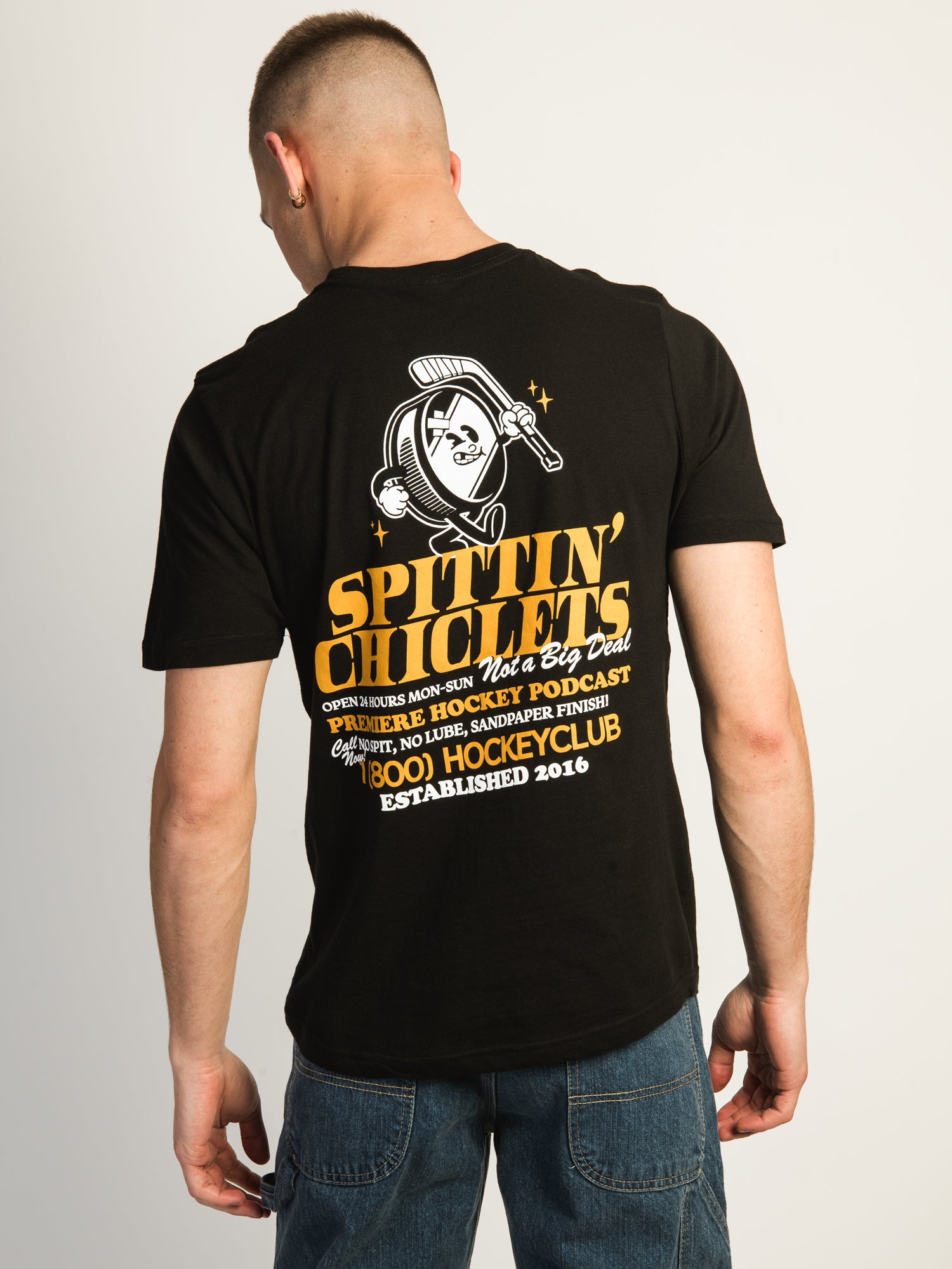Barstool Sports Spittin' Chiclets Hockey Puck T-Shirt - Men's Hockey Fan Apparel for Games & Casual Wear