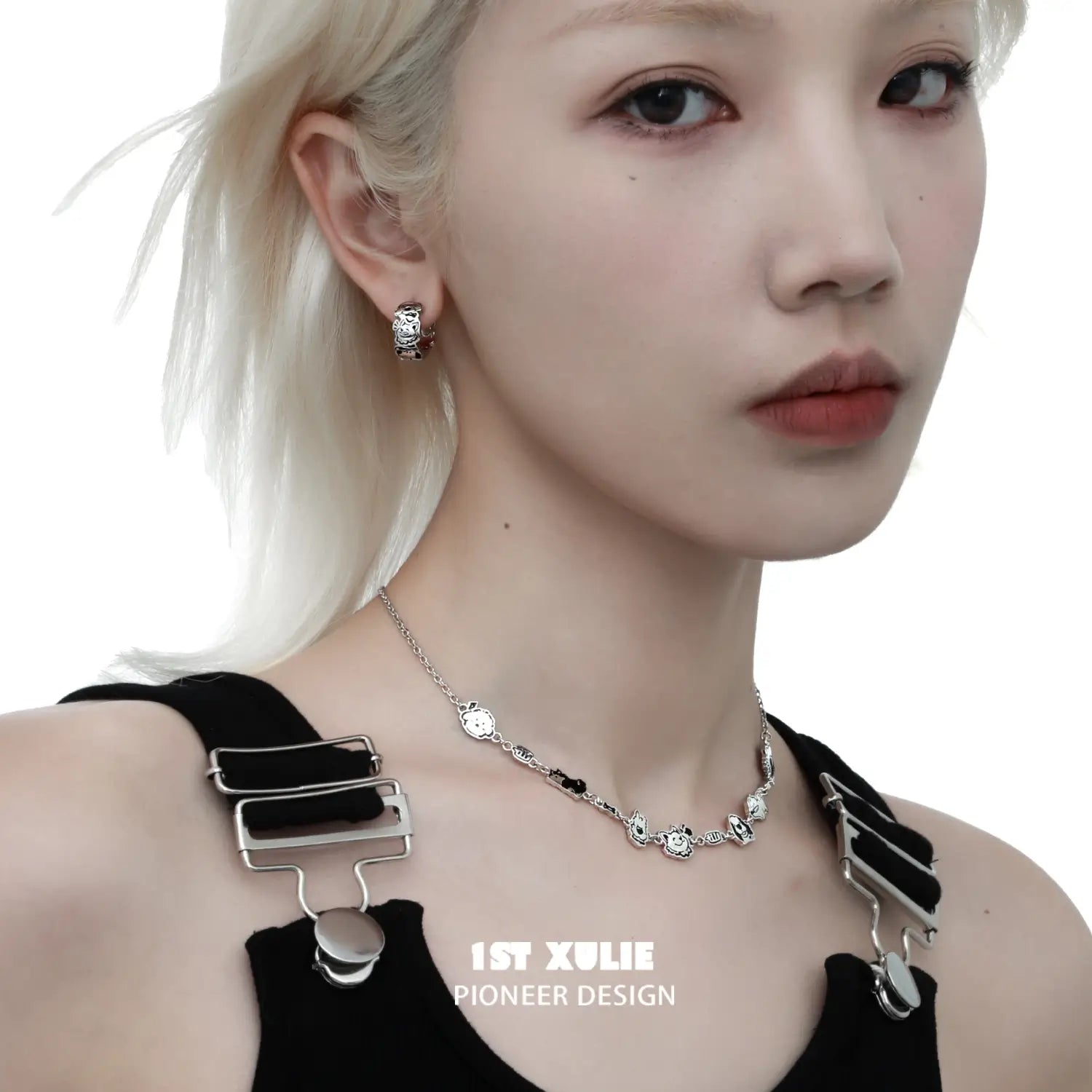 18K Platinum Plated Graffiti Puppy Pendant Necklace for Women - Trendy Hip Hop Jewelry Gift for Birthday, Valentine's Day & Everyday Wear