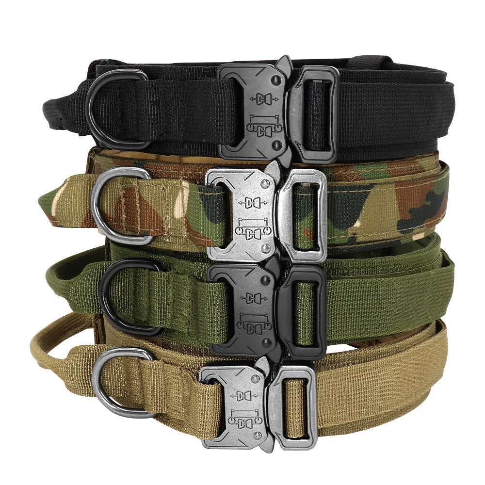 Tactical Dog Collar and Leash Set - Heavy Duty Nylon Pet Training Gear for Large Dogs | Perfect for Outdoor Adventures, Hiking & Daily Walks
