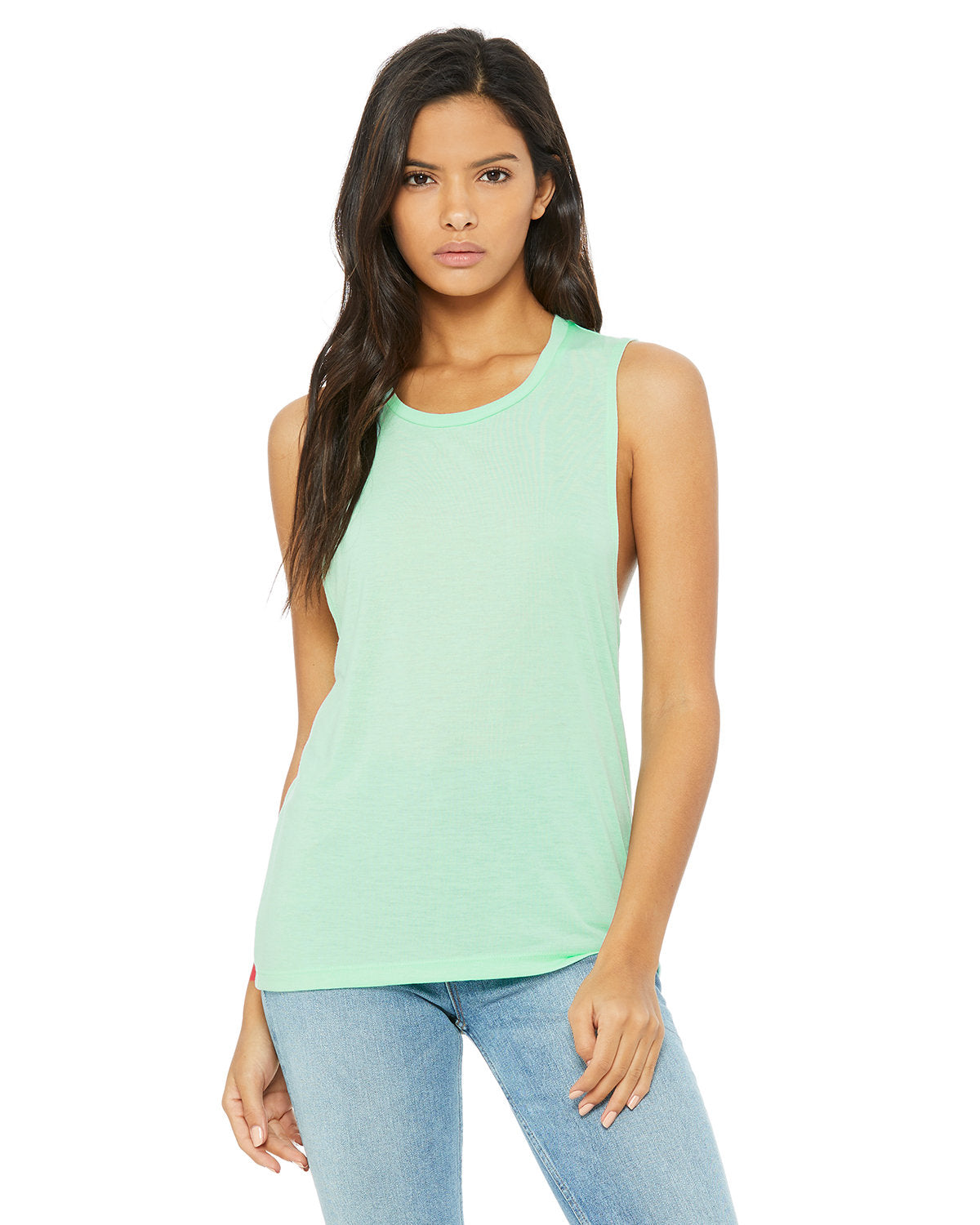 Bella + Canvas B8803 Women's Flowy Scoop Neck Muscle Tank Top - Soft & Comfortable for Yoga, Gym & Casual Wear