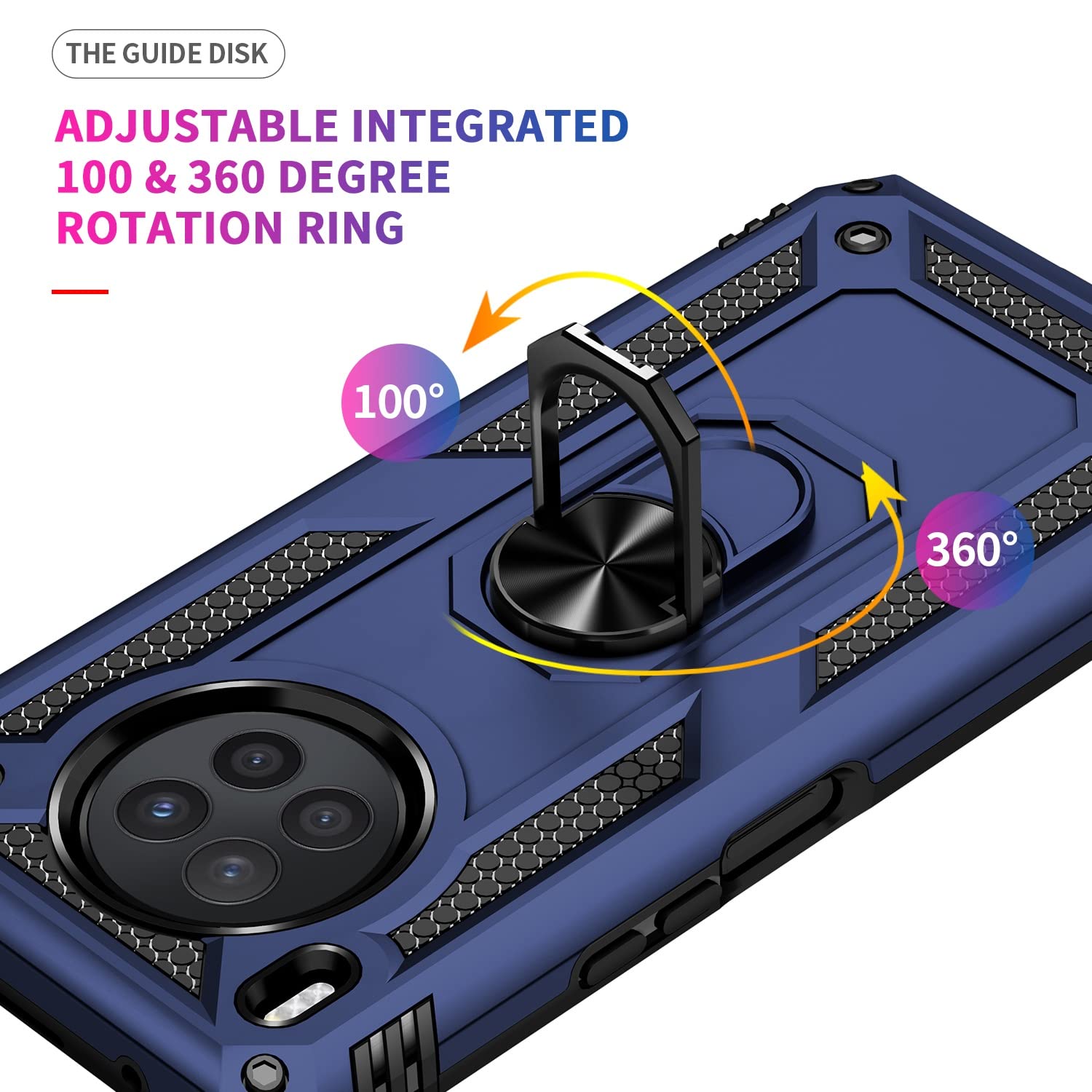 Premium Magnetic Ring Holder Shockproof Phone Case for Huawei Nova 8i - Heavy Duty Protection, Anti-Scratch & Anti-Fingerprint (Blue) - Perfect for Work, Travel & Outdoor Activities