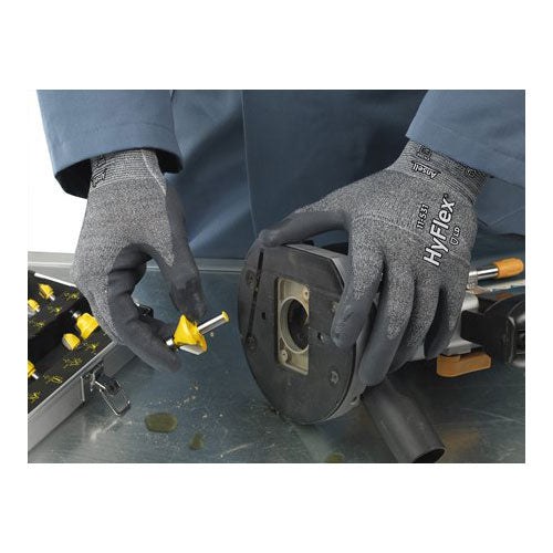 Ansell Hyflex 11-531 Size 8 Cut Resistant Work Gloves - Durable Safety Gloves for Construction, Woodworking & DIY Projects
