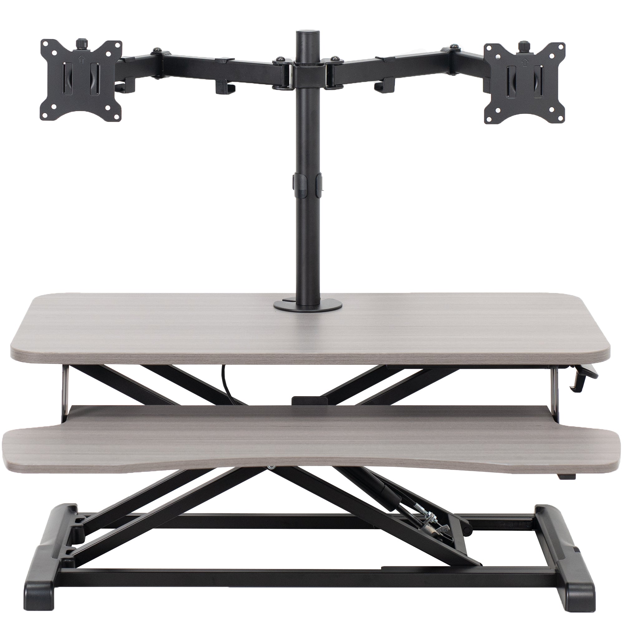 Adjustable Standing Desk Converter with Dual Monitor Mount - Ergonomic Workstation for Home & Office - Perfect for Remote Work & Productivity Boost