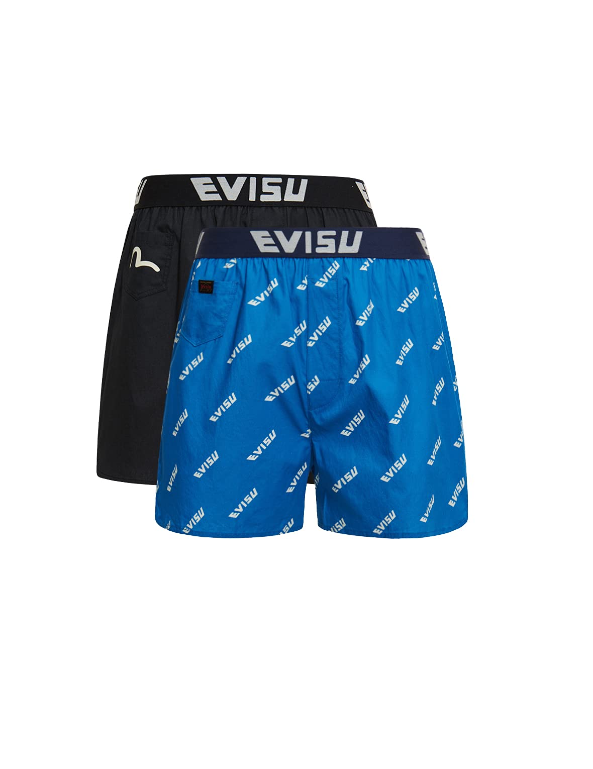 EVISU Cotton Boxer Shorts 2-Pack for Men - Comfortable Underwear for Daily Wear