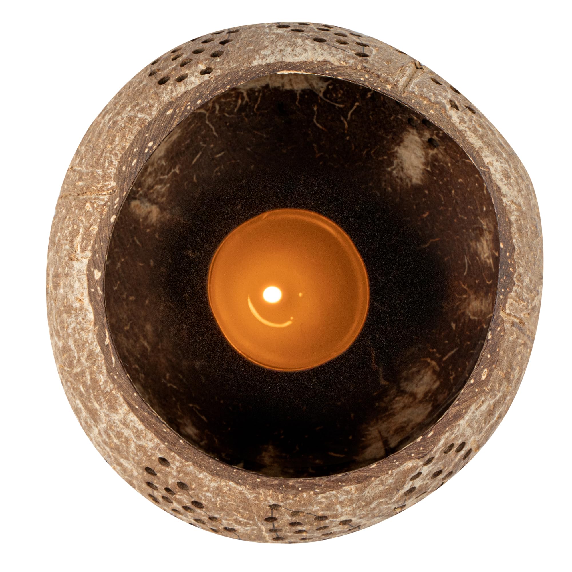 Handcrafted Coconut Shell Candle Holders - 4